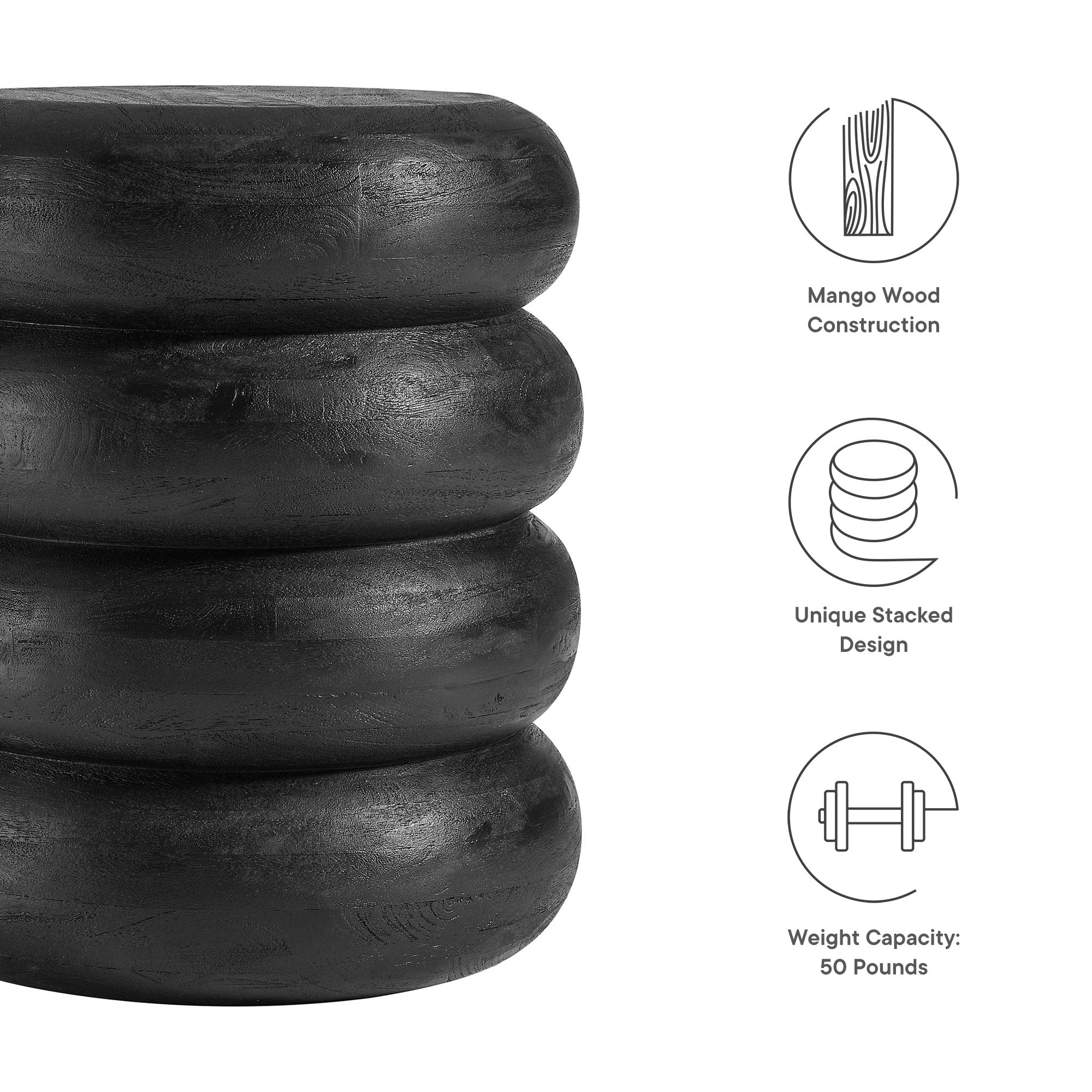 Ellery Round Stacked Wood Side Table by Modway - Image 7