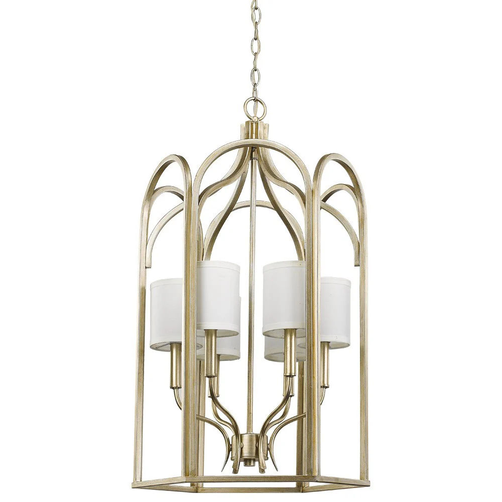 Ellie 6-Light Washed Gold Foyer Pendant By Homeroots - 398140 - Image 2