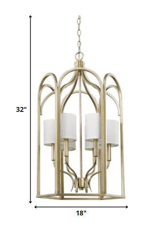 Ellie 6-Light Washed Gold Foyer Pendant By Homeroots - 398140 - Image 5
