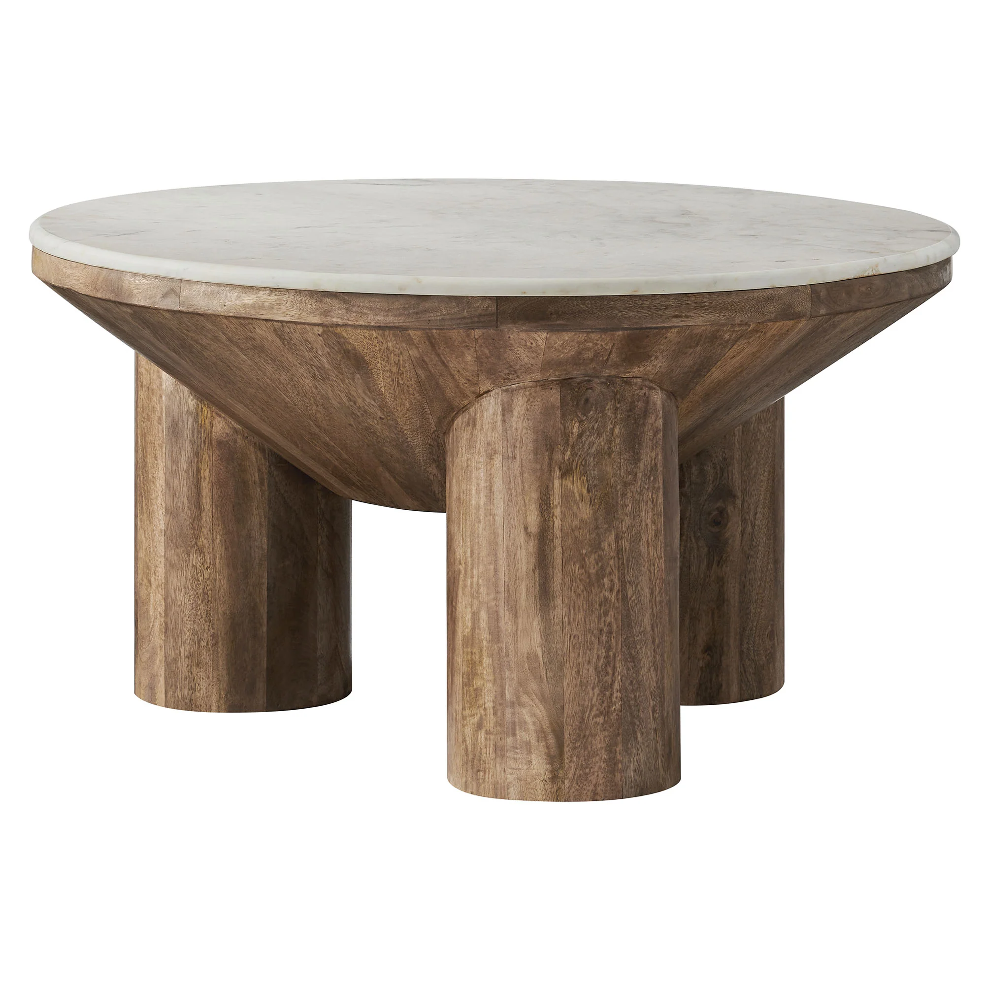 Ellison 33" Round Wood Coffee Table With Marble Top by Modway - Image 2