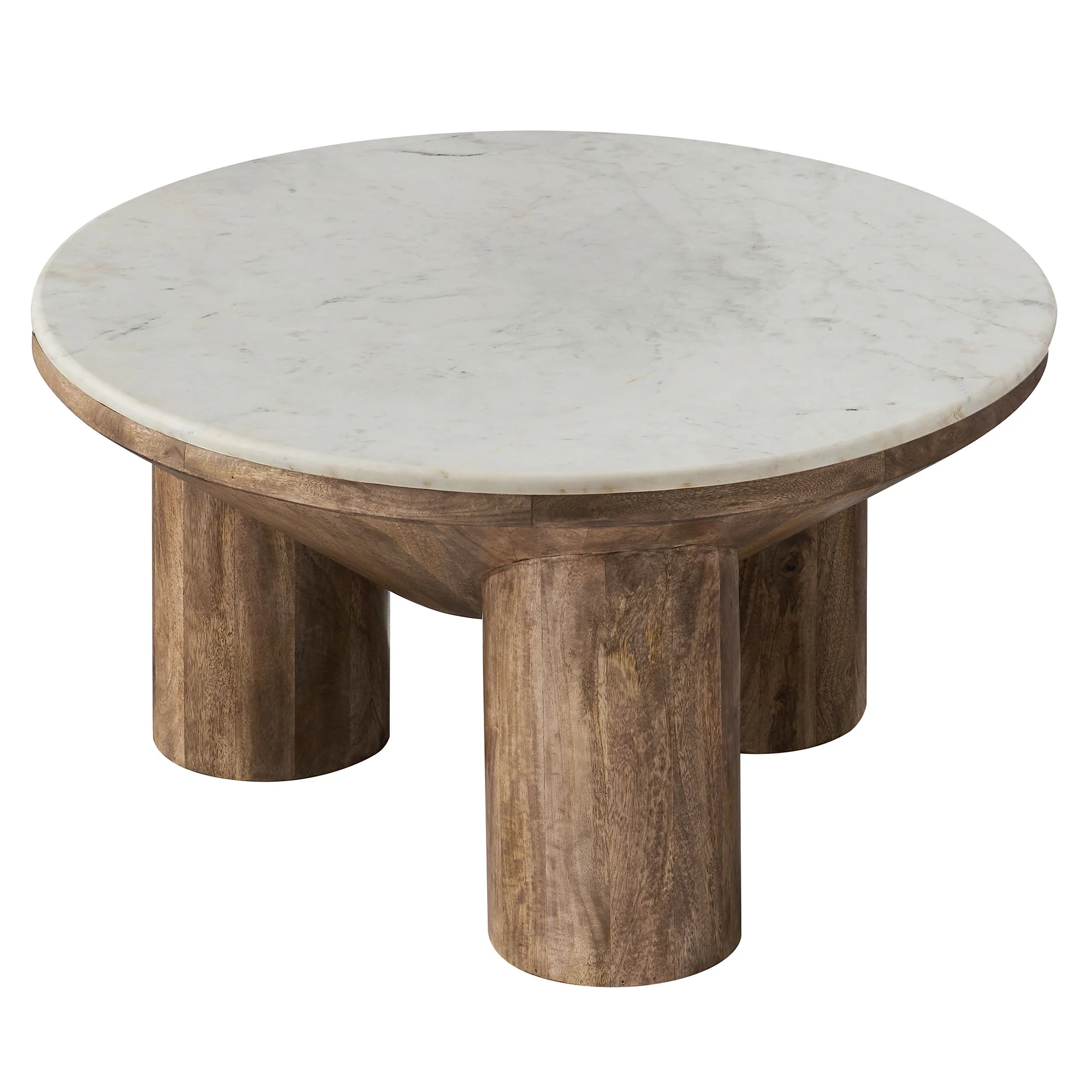 Ellison 33" Round Wood Coffee Table With Marble Top by Modway - Image 3