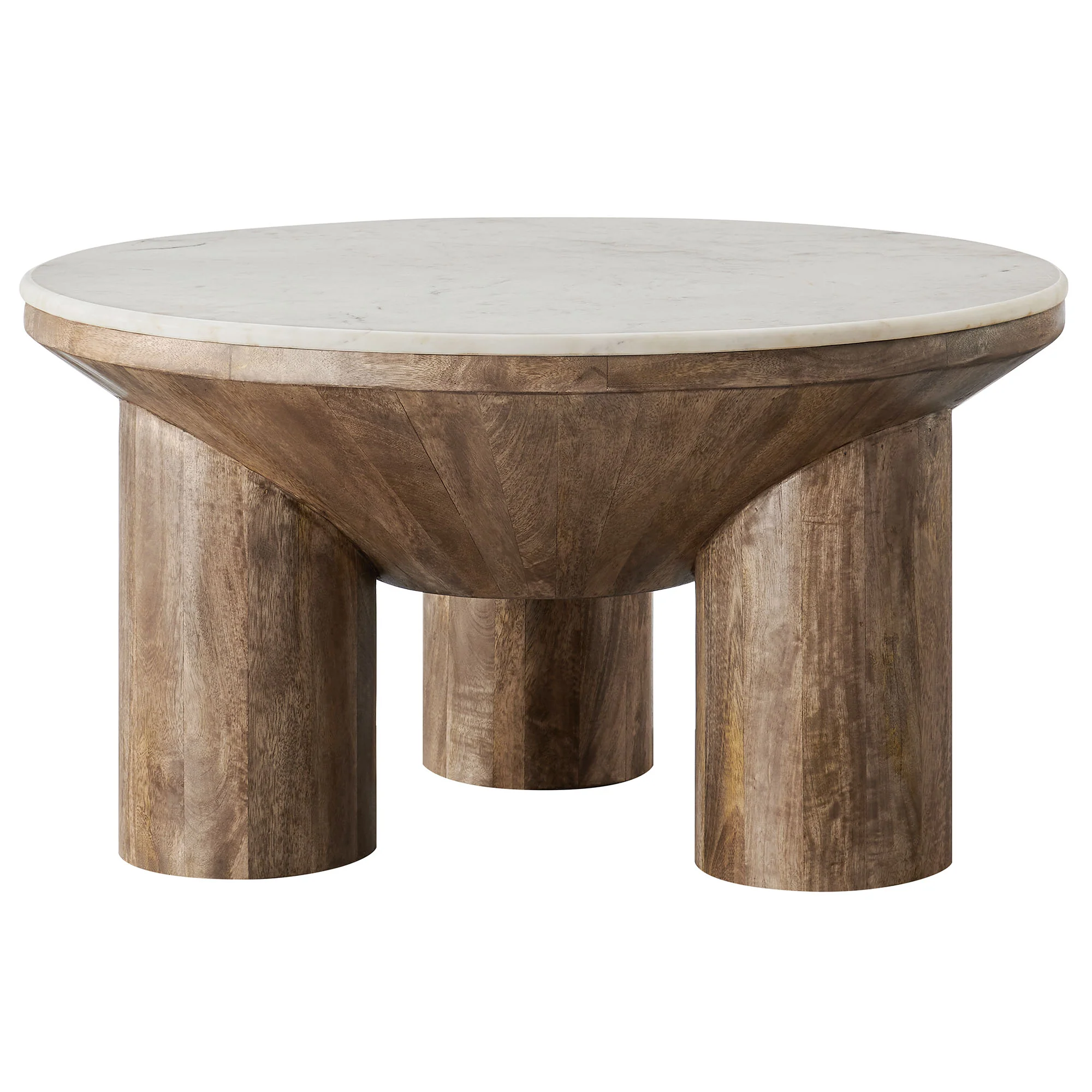 Ellison 33" Round Wood Coffee Table With Marble Top by Modway - Image 4
