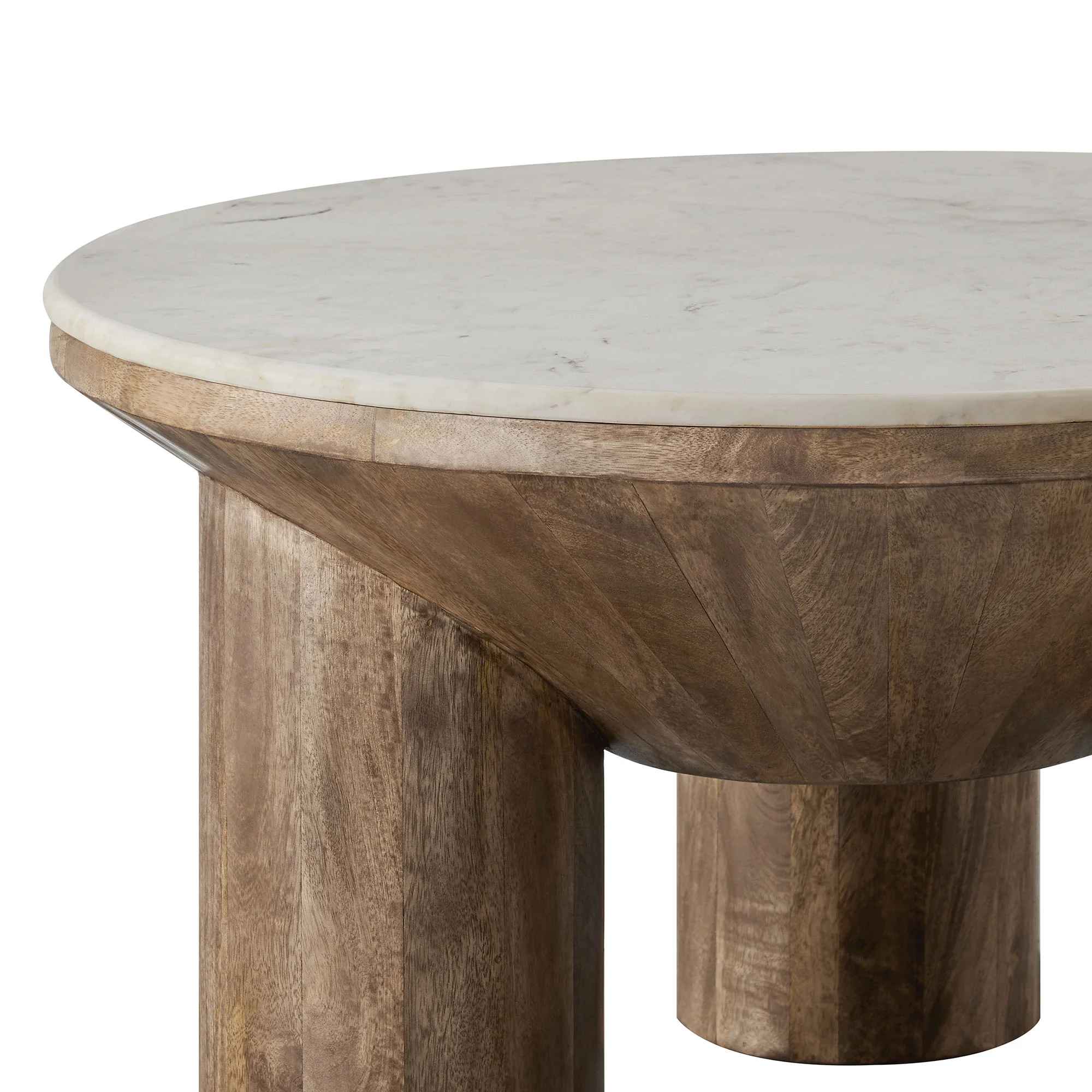 Ellison 33" Round Wood Coffee Table With Marble Top by Modway - Image 5