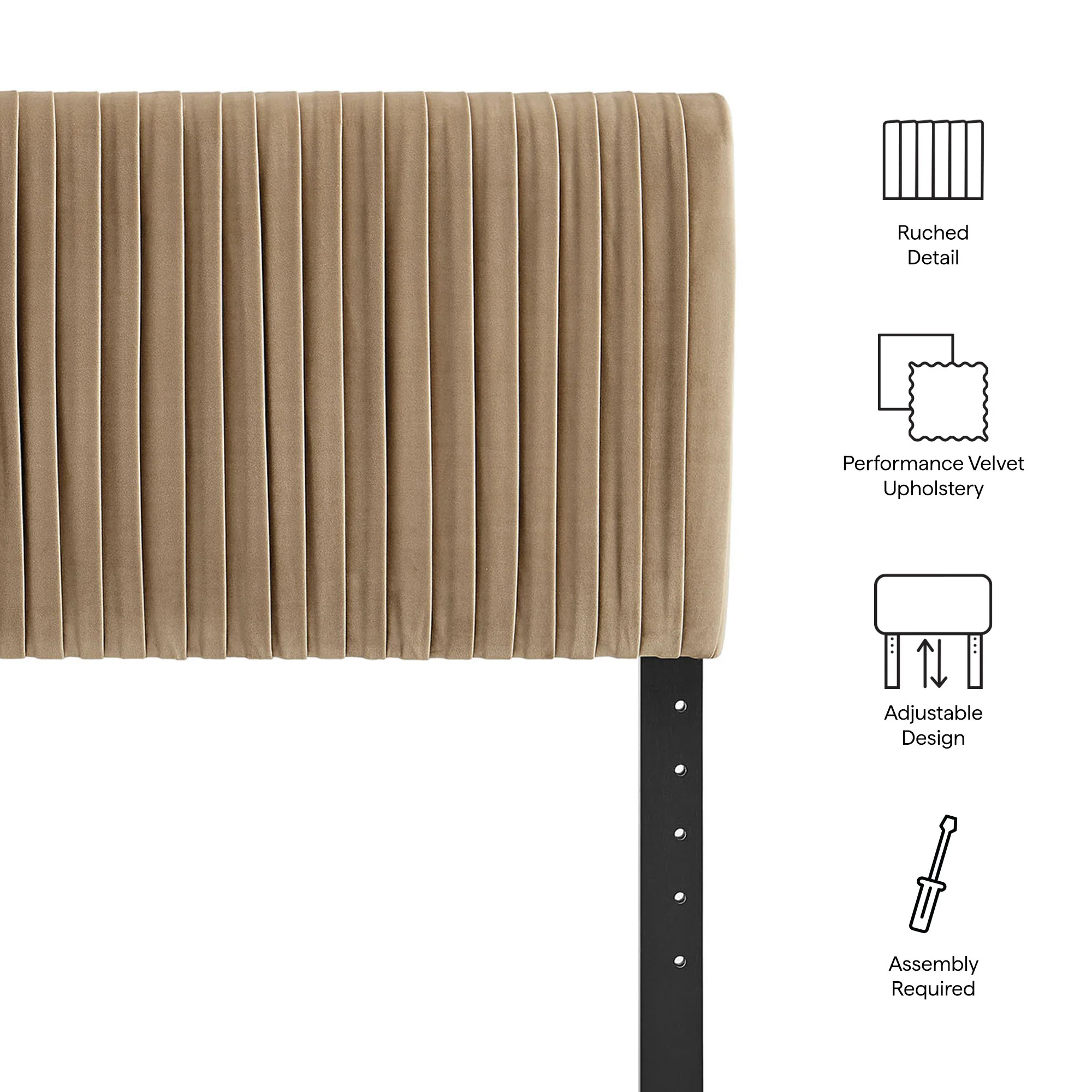 Eloise Stain-Resistant Performance Velvet Full Headboard by Modway - Image 23