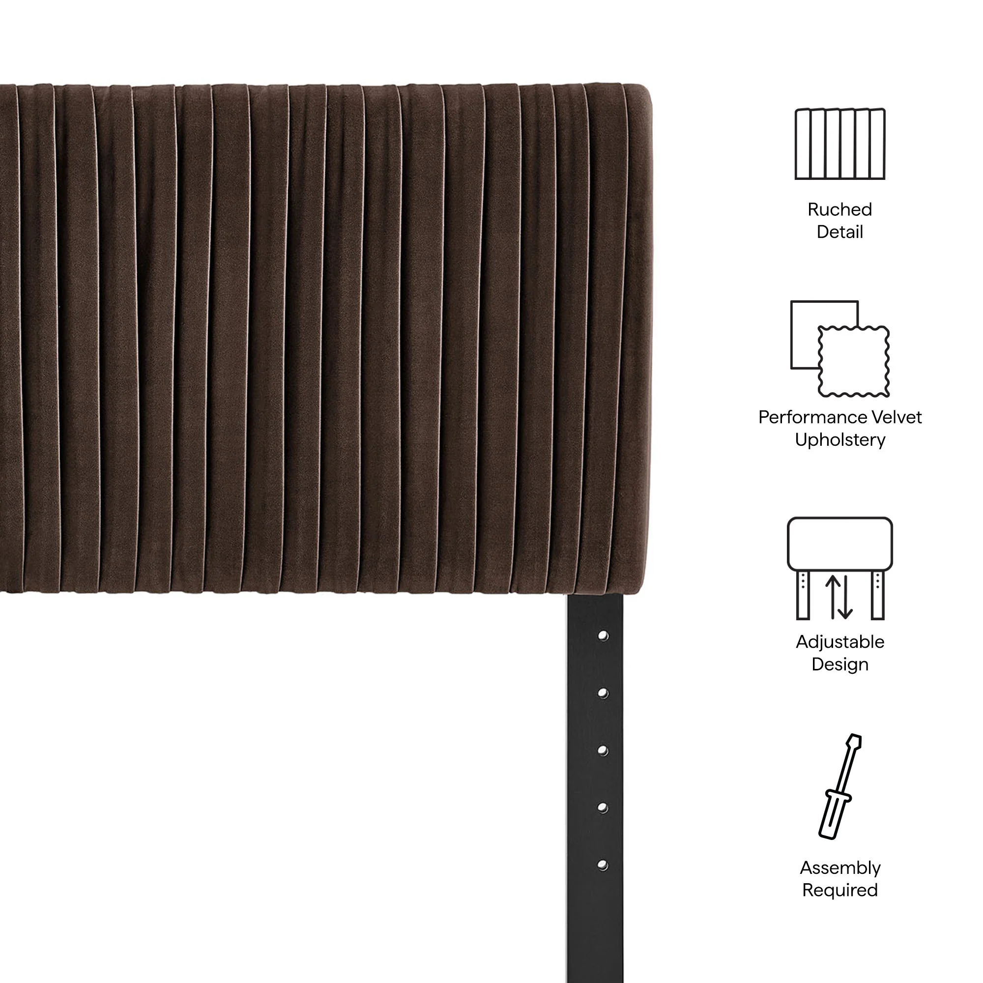 Eloise Stain-Resistant Performance Velvet Full Headboard by Modway - Image 7