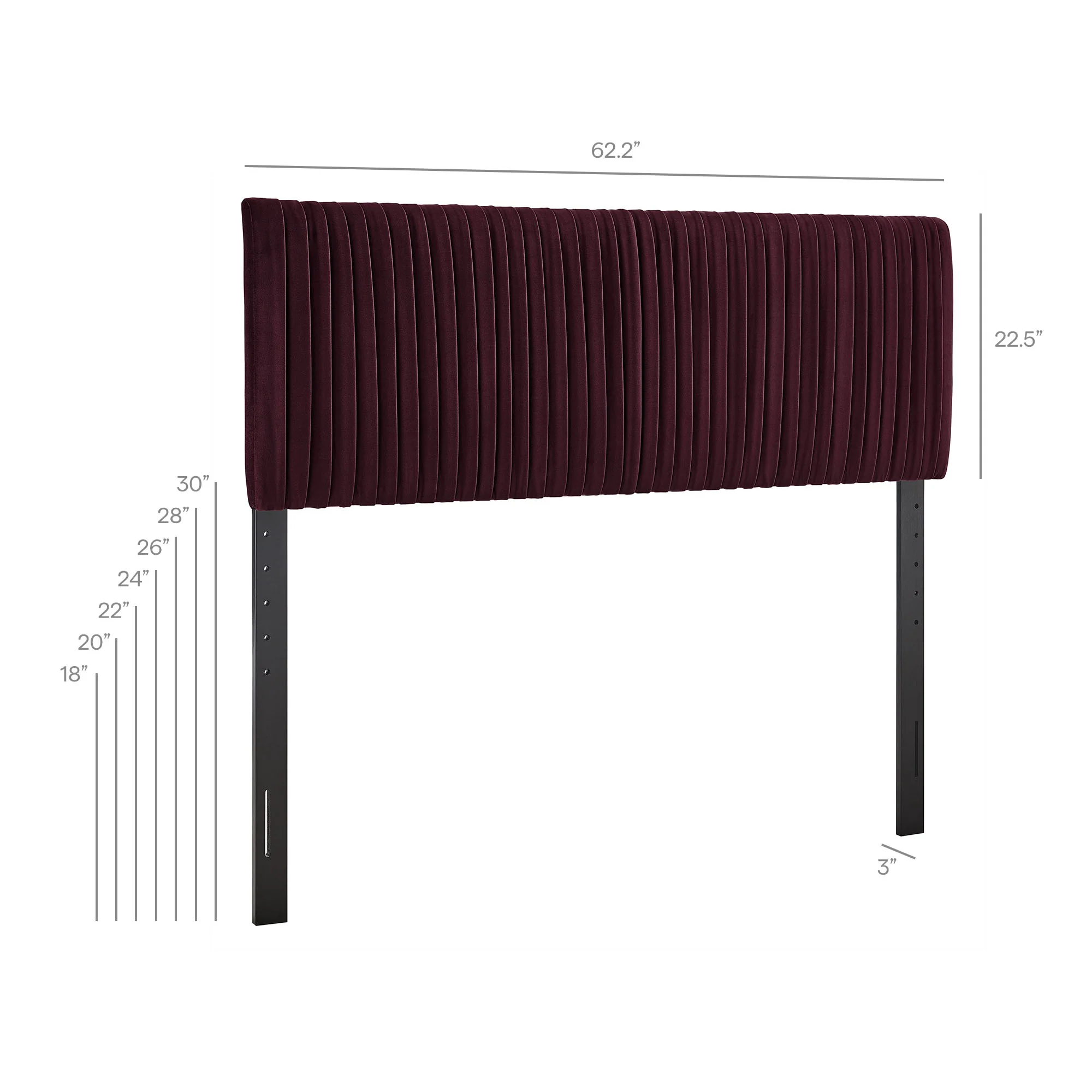 Eloise Stain-Resistant Performance Velvet Queen Headboard by Modway - Image 16