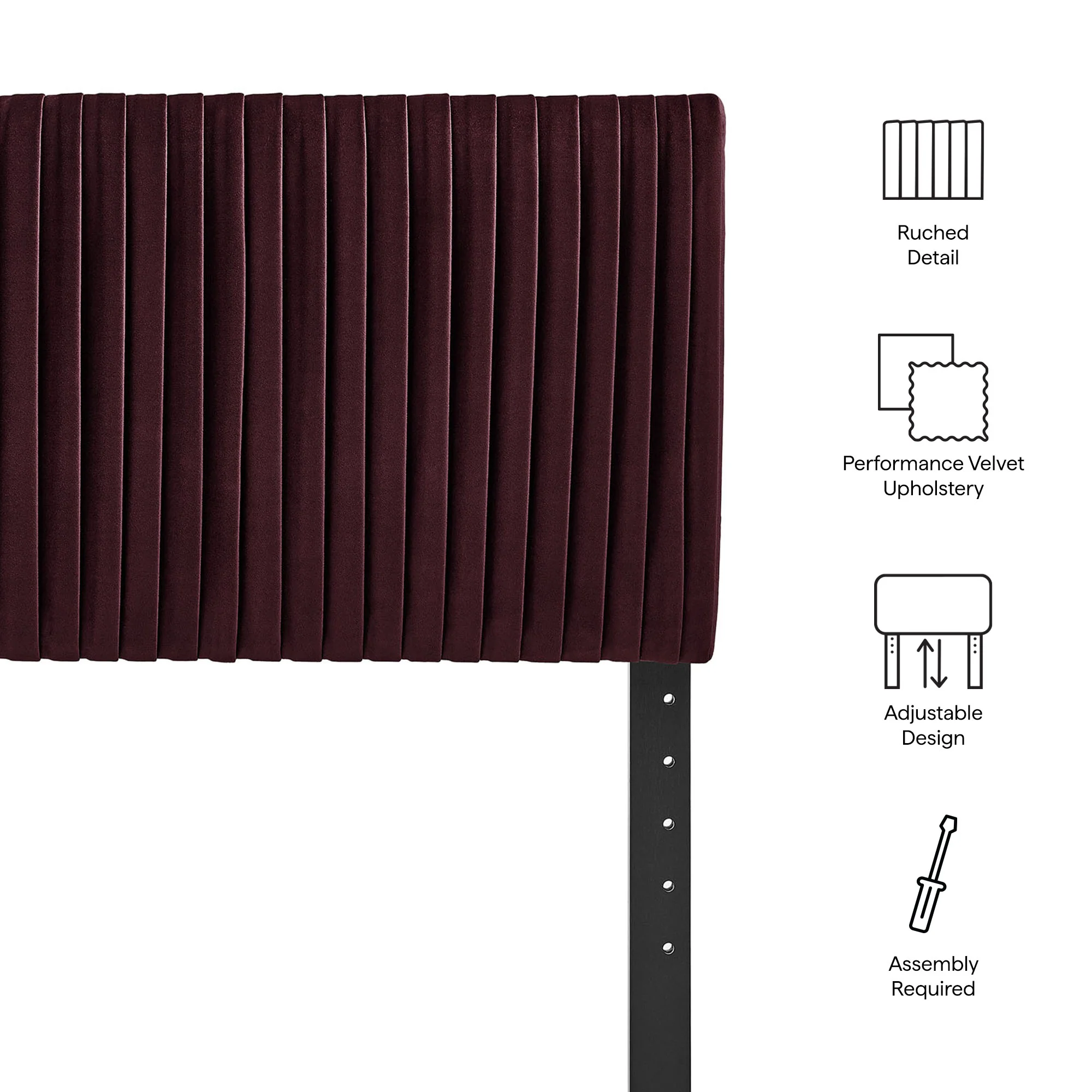 Eloise Stain-Resistant Performance Velvet Twin Headboard by Modway - Image 15