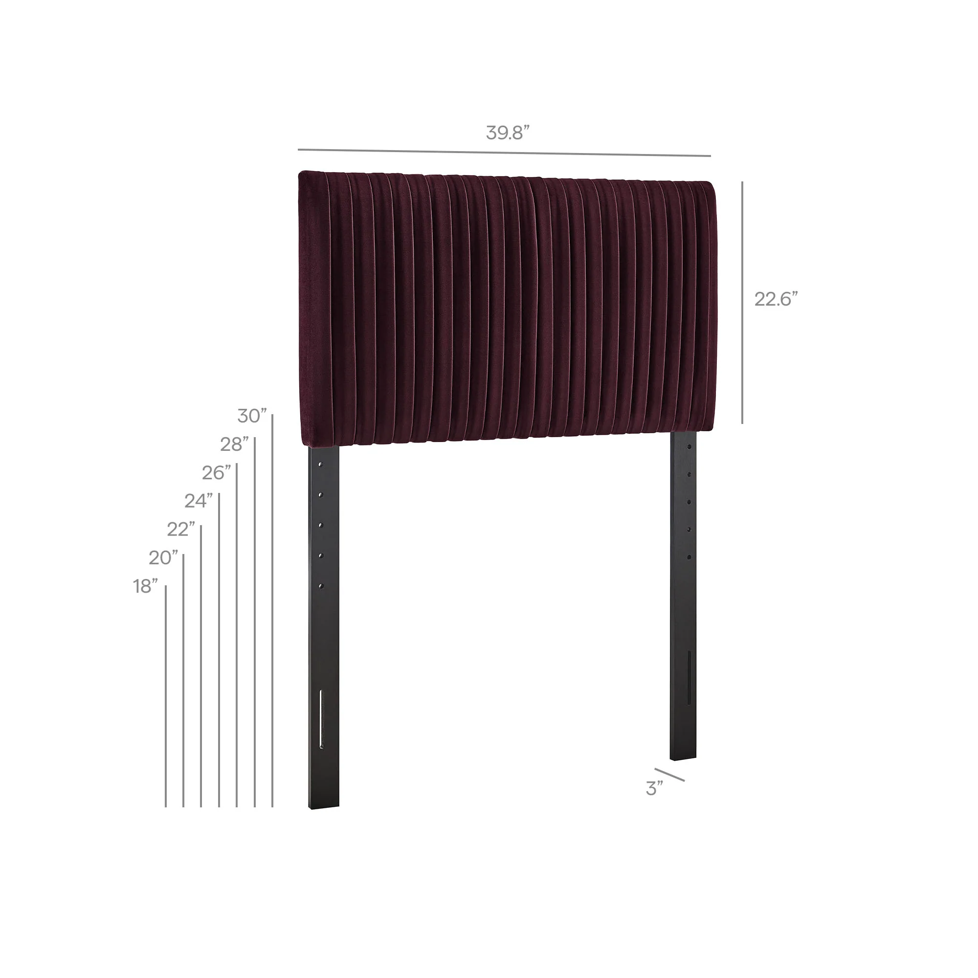 Eloise Stain-Resistant Performance Velvet Twin Headboard by Modway - Image 16