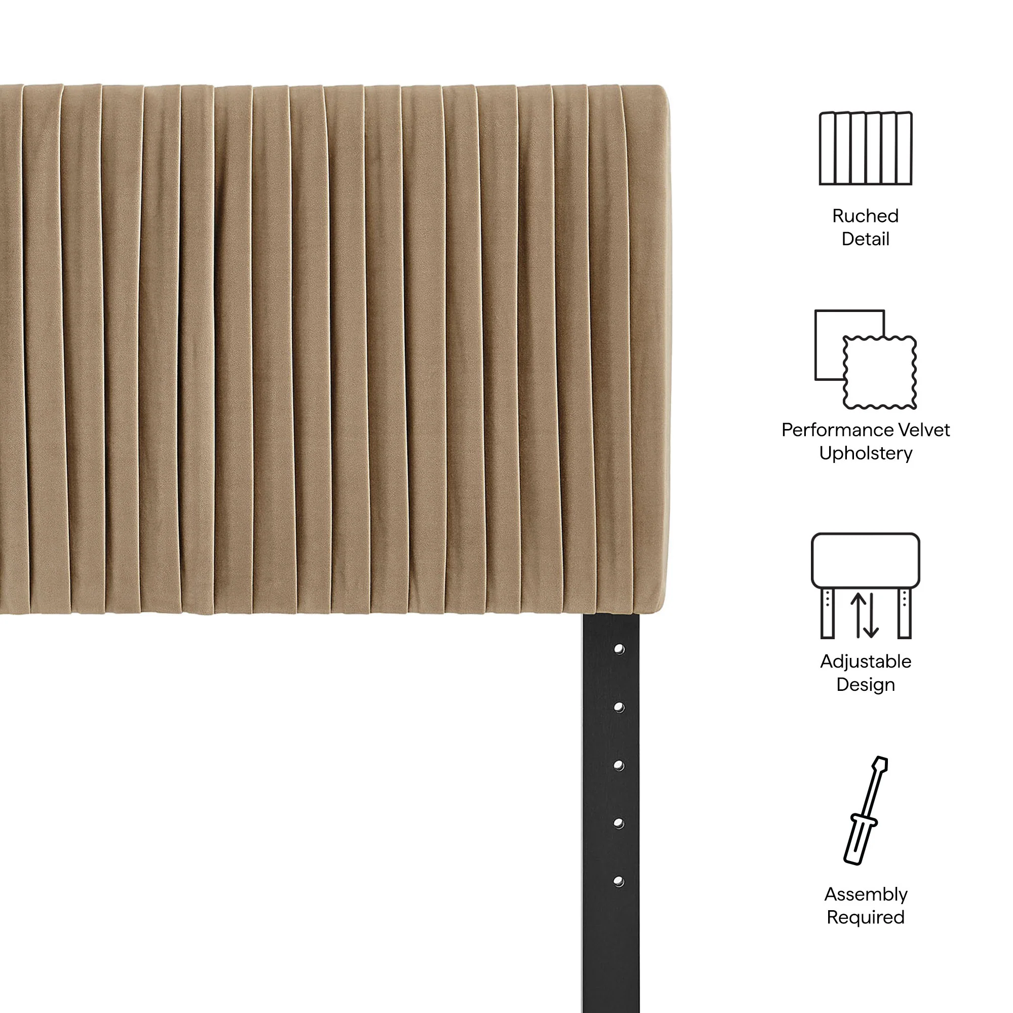 Eloise Stain-Resistant Performance Velvet Twin Headboard by Modway - Image 23