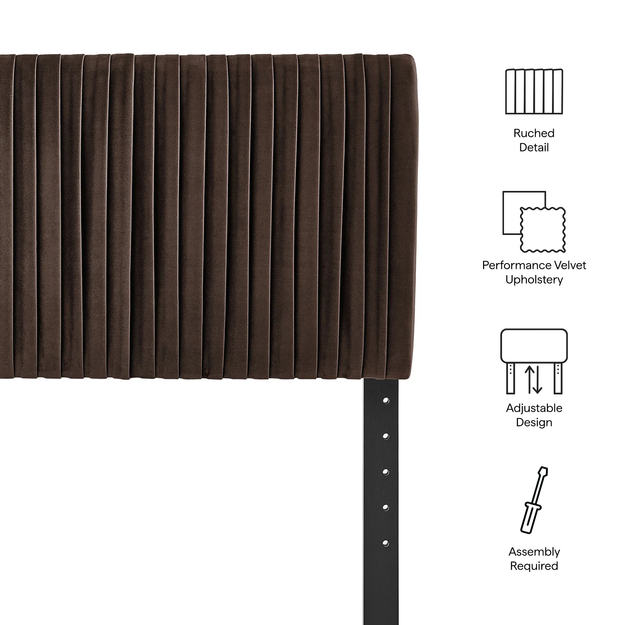 Eloise Stain-Resistant Performance Velvet Twin Headboard by Modway - Image 7