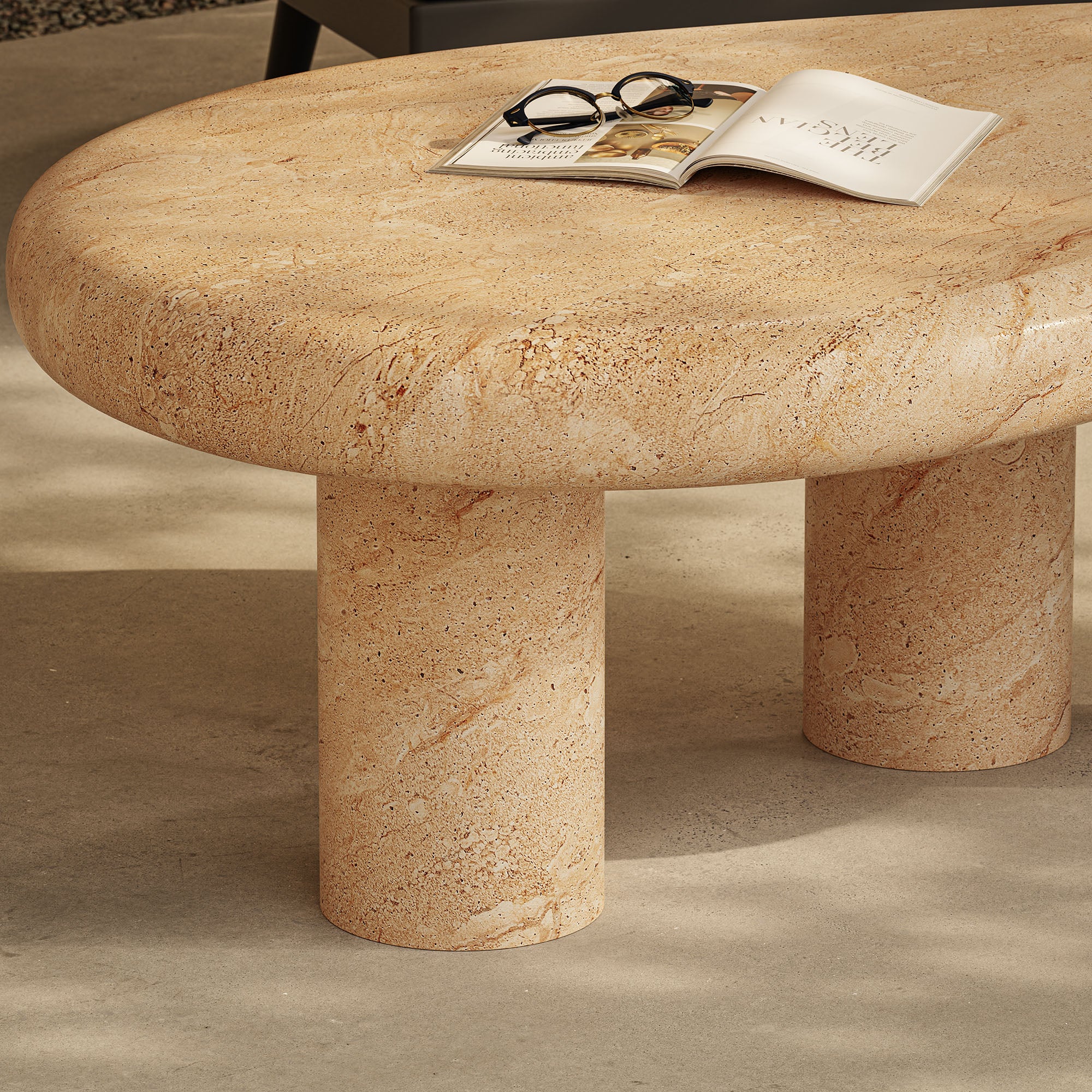 Elowen Indoor - Outdoor Patio Textured Faux Travertine Coffee Table by Modway - Image 11