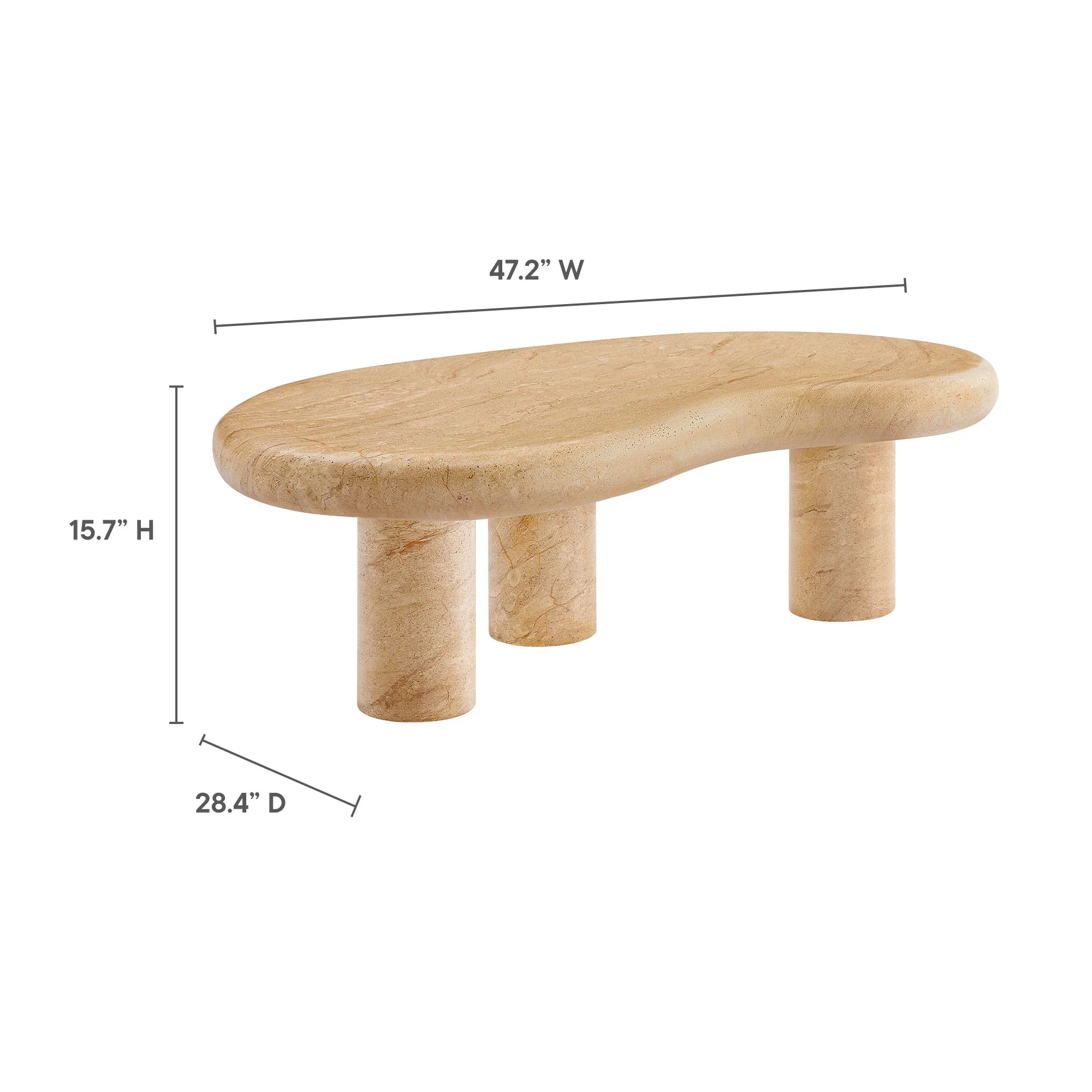 Elowen Indoor - Outdoor Patio Textured Faux Travertine Coffee Table by Modway - Image 14