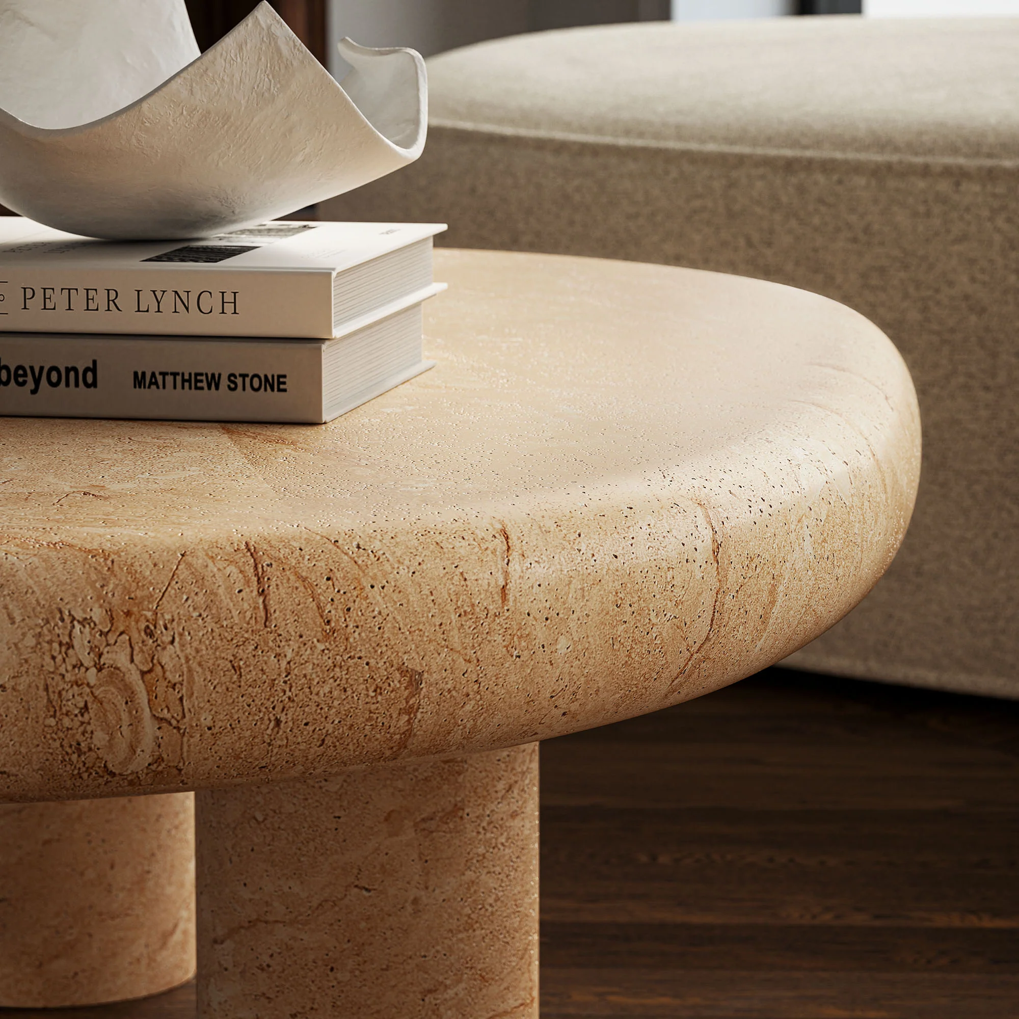 Elowen Indoor - Outdoor Patio Textured Faux Travertine Coffee Table by Modway - Image 3