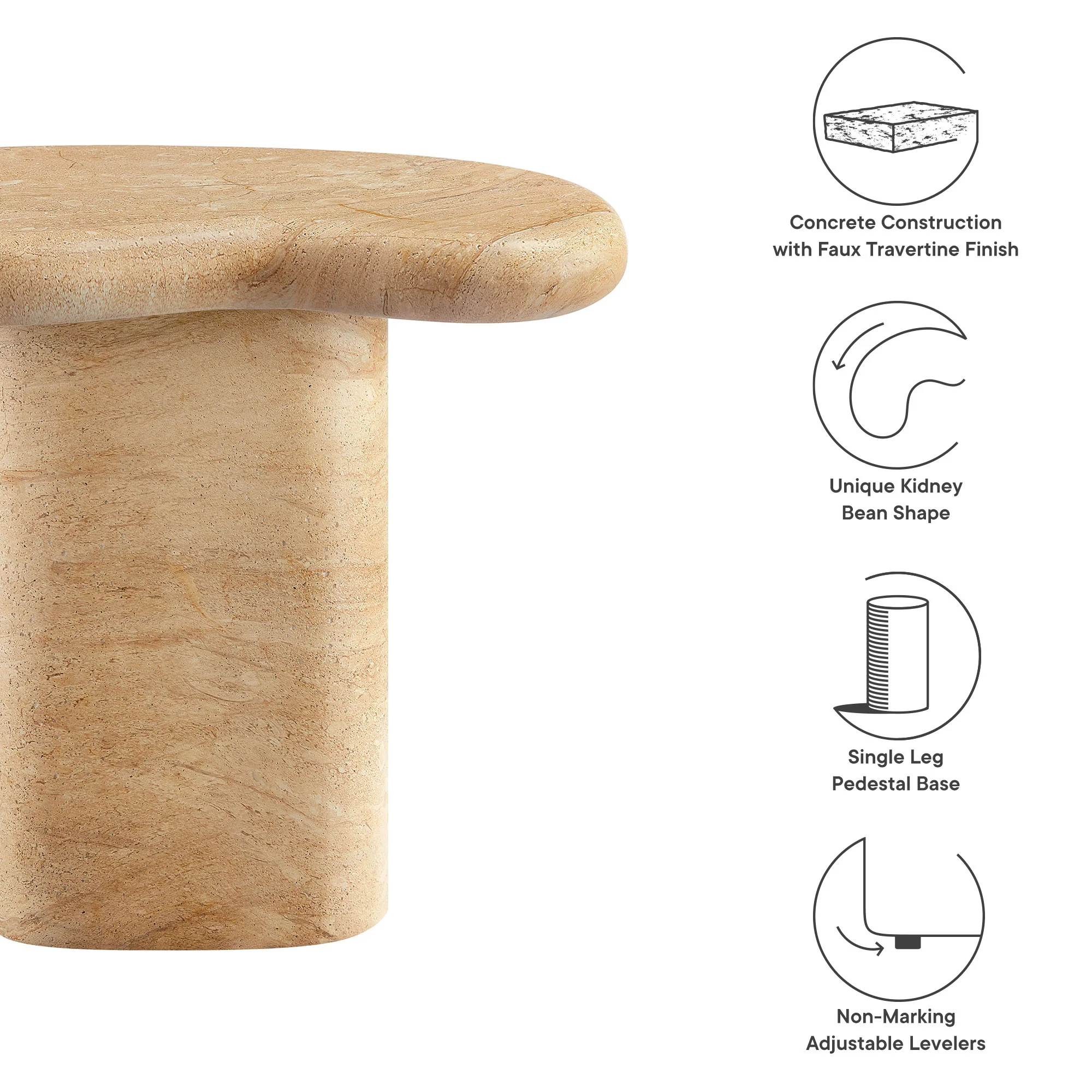 Elowen Indoor - Outdoor Patio Textured Faux Travertine Side Table by Modway - Image 12