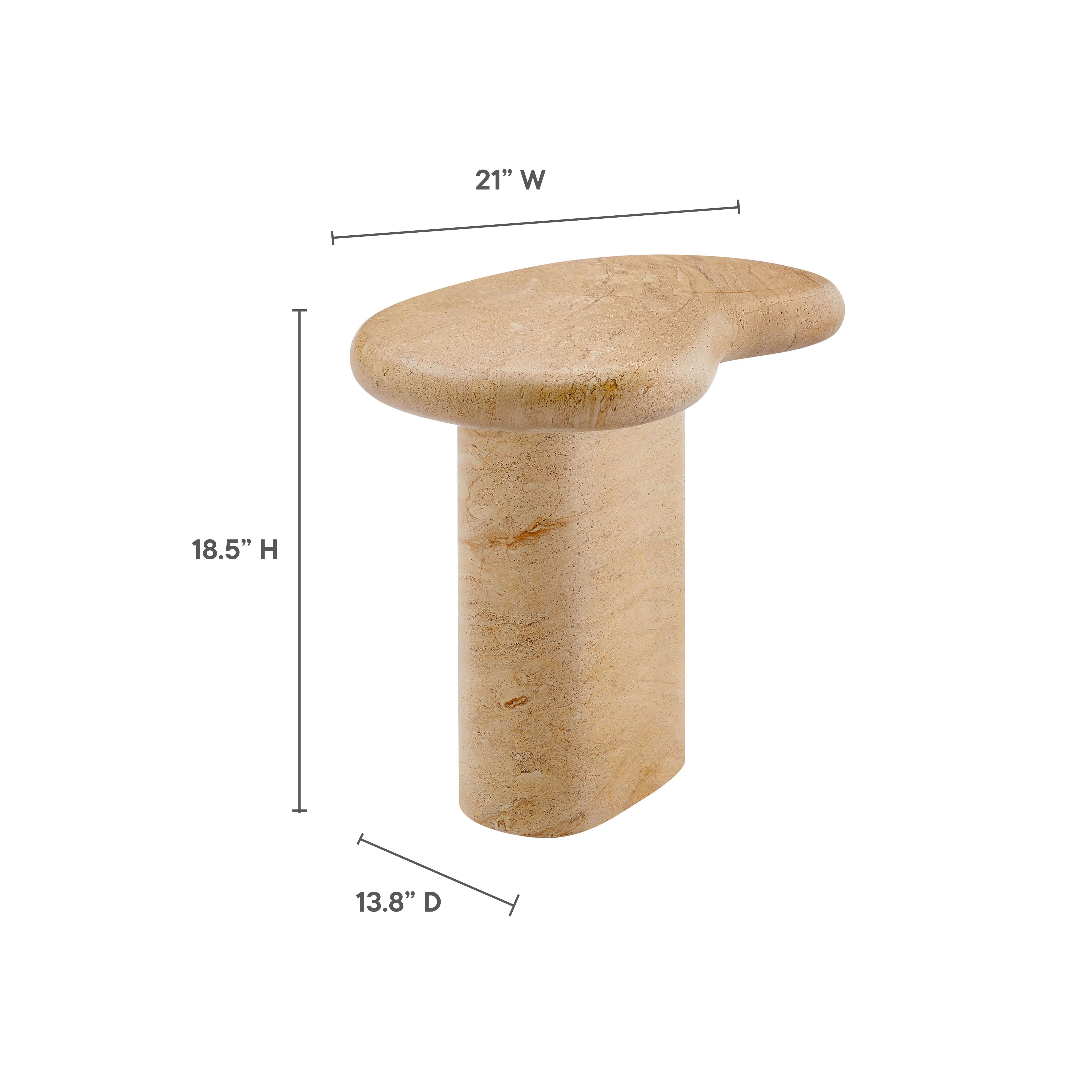 Elowen Indoor - Outdoor Patio Textured Faux Travertine Side Table by Modway - Image 13