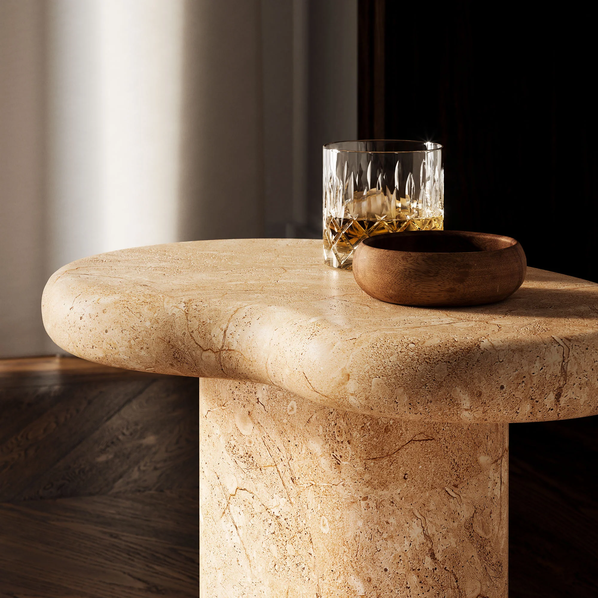 Elowen Indoor - Outdoor Patio Textured Faux Travertine Side Table by Modway - Image 3