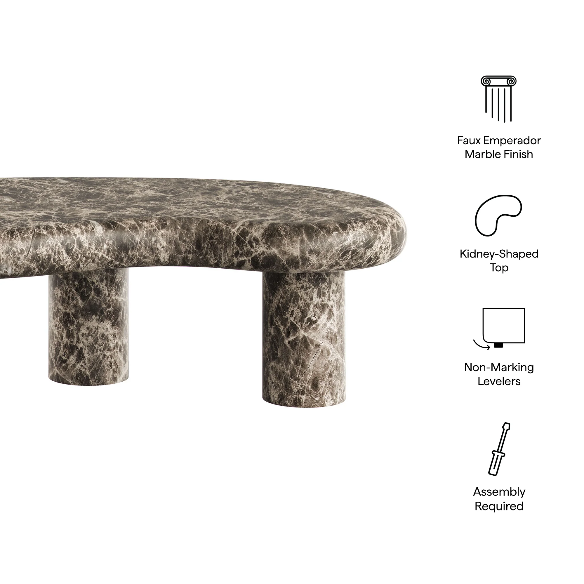 Elowen Outdoor Patio Faux Marble Coffee Table by Modway - Image 11