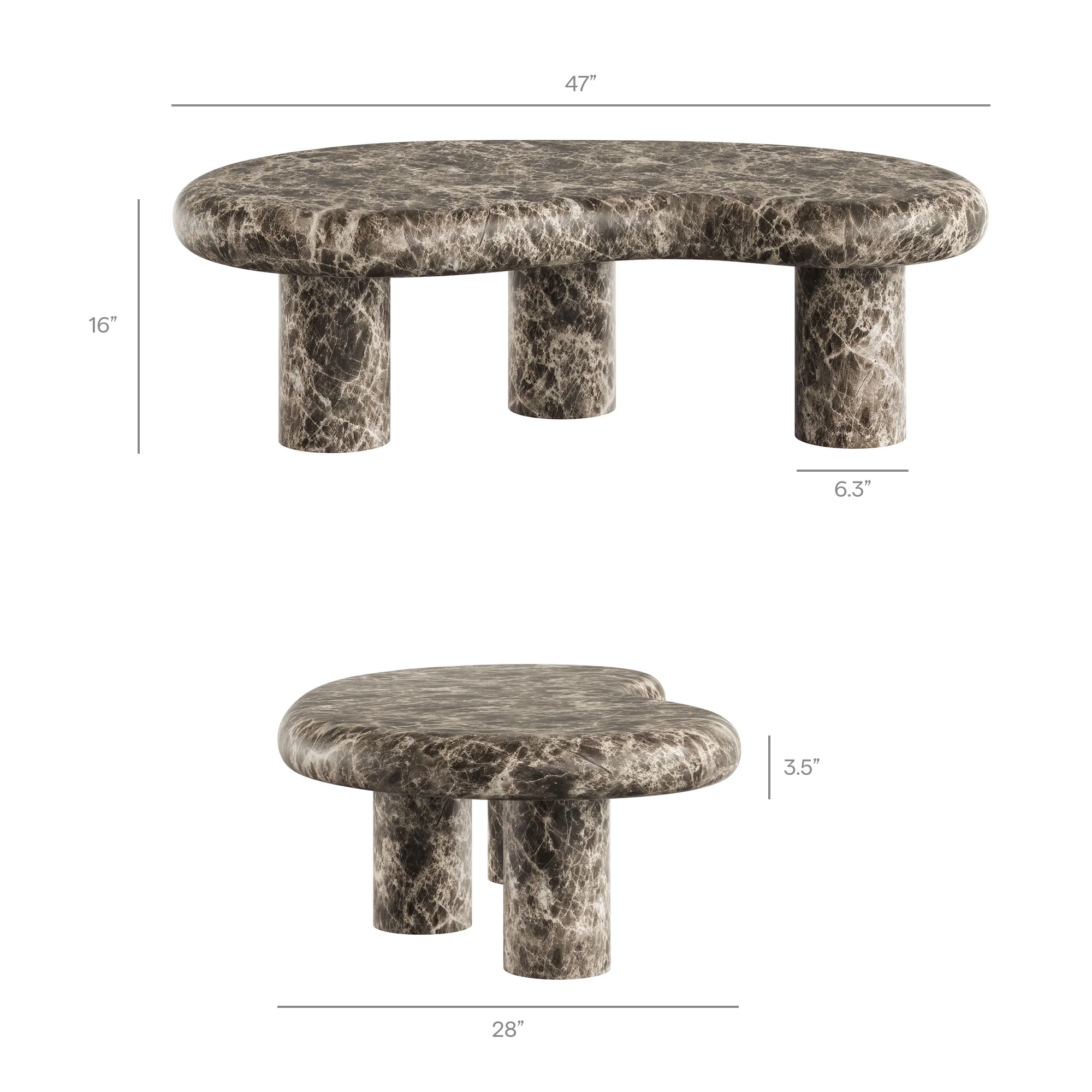 Elowen Outdoor Patio Faux Marble Coffee Table by Modway - Image 12
