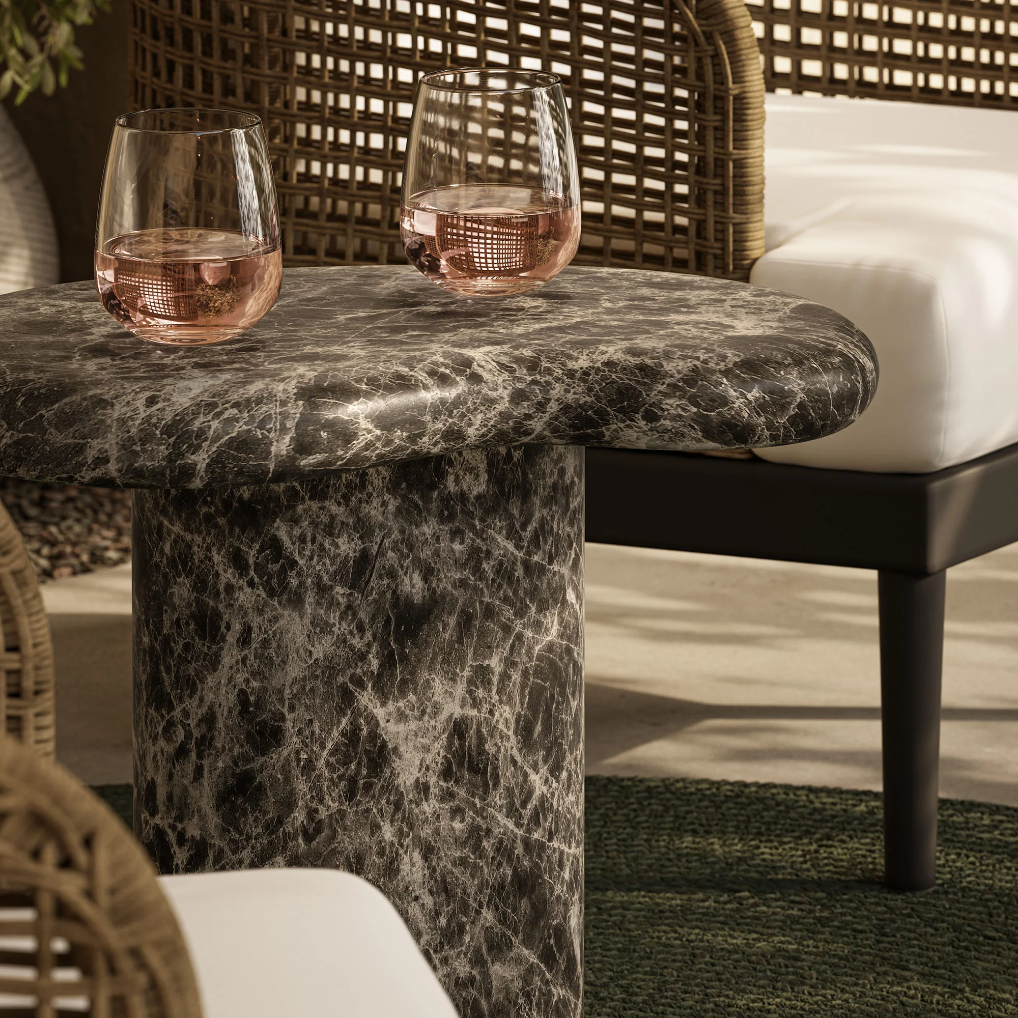 Elowen Outdoor Patio Faux Marble Side Table by Modway - Image 10