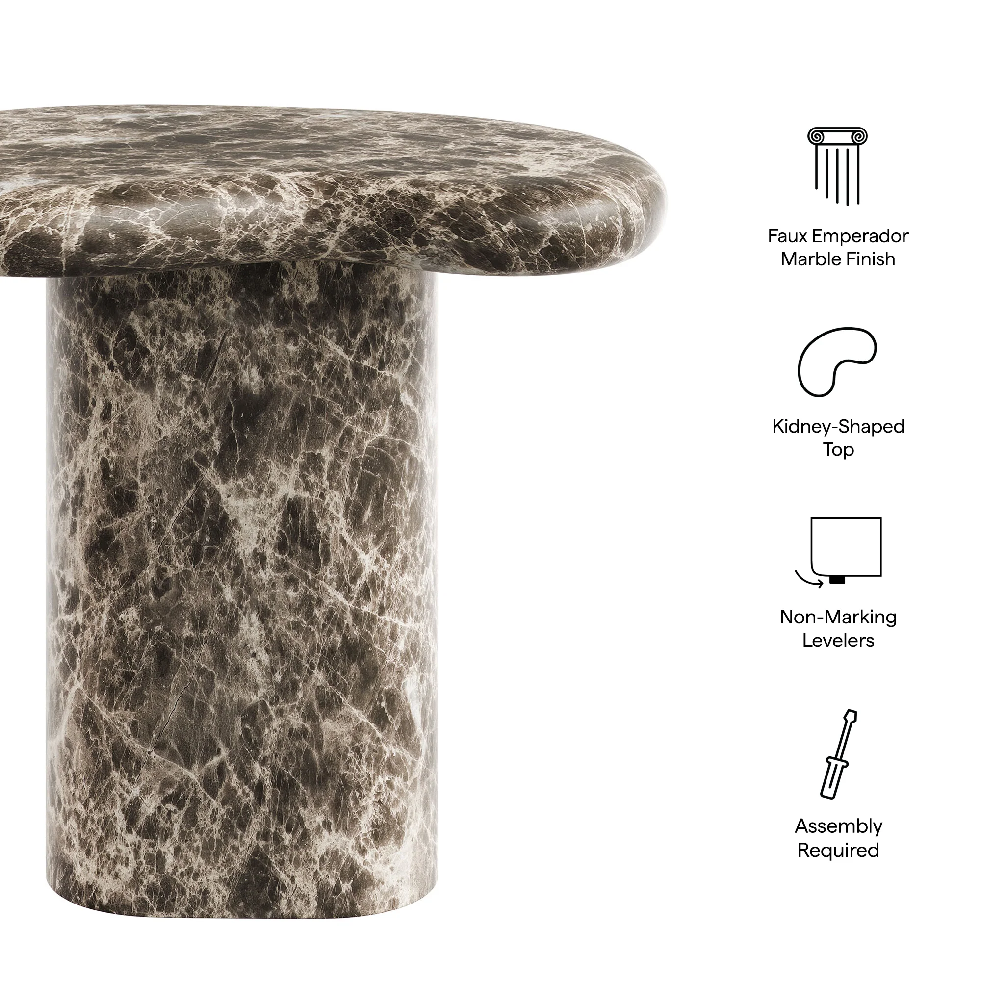 Elowen Outdoor Patio Faux Marble Side Table by Modway - Image 11