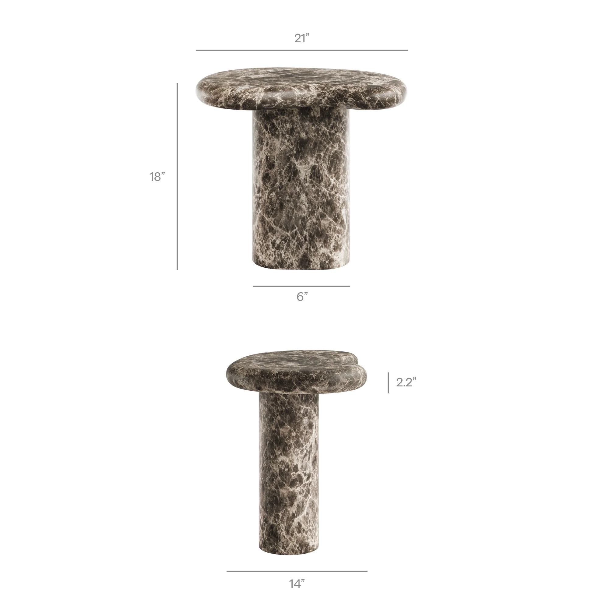 Elowen Outdoor Patio Faux Marble Side Table by Modway - Image 12