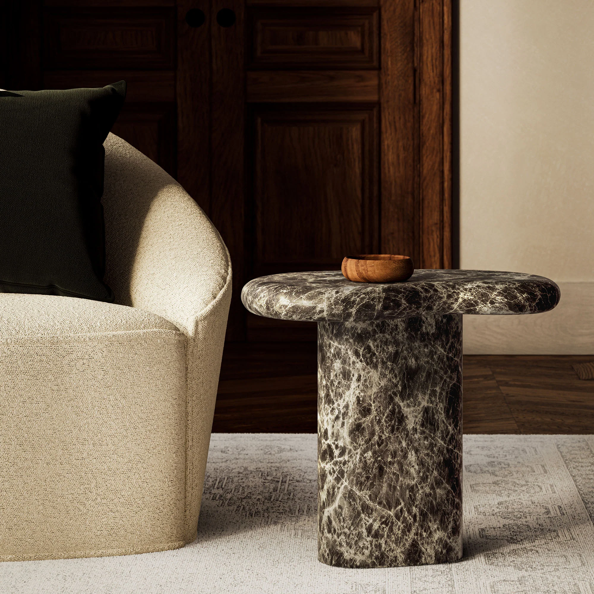 Elowen Outdoor Patio Faux Marble Side Table by Modway - Image 9