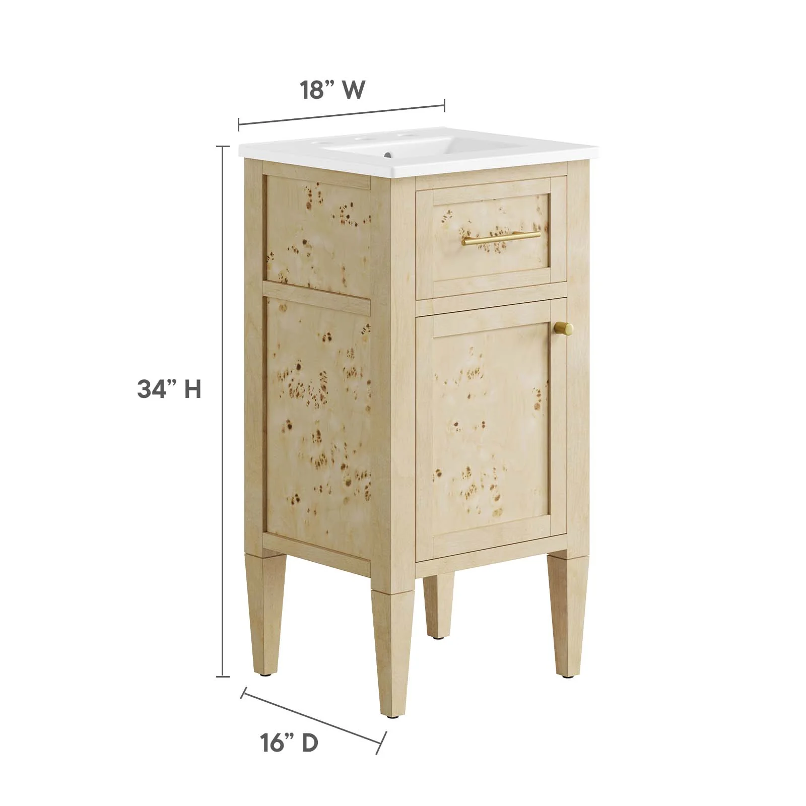 Elysian 18" Wood Bathroom Vanity By Modway - EEI-6435 - Image 6
