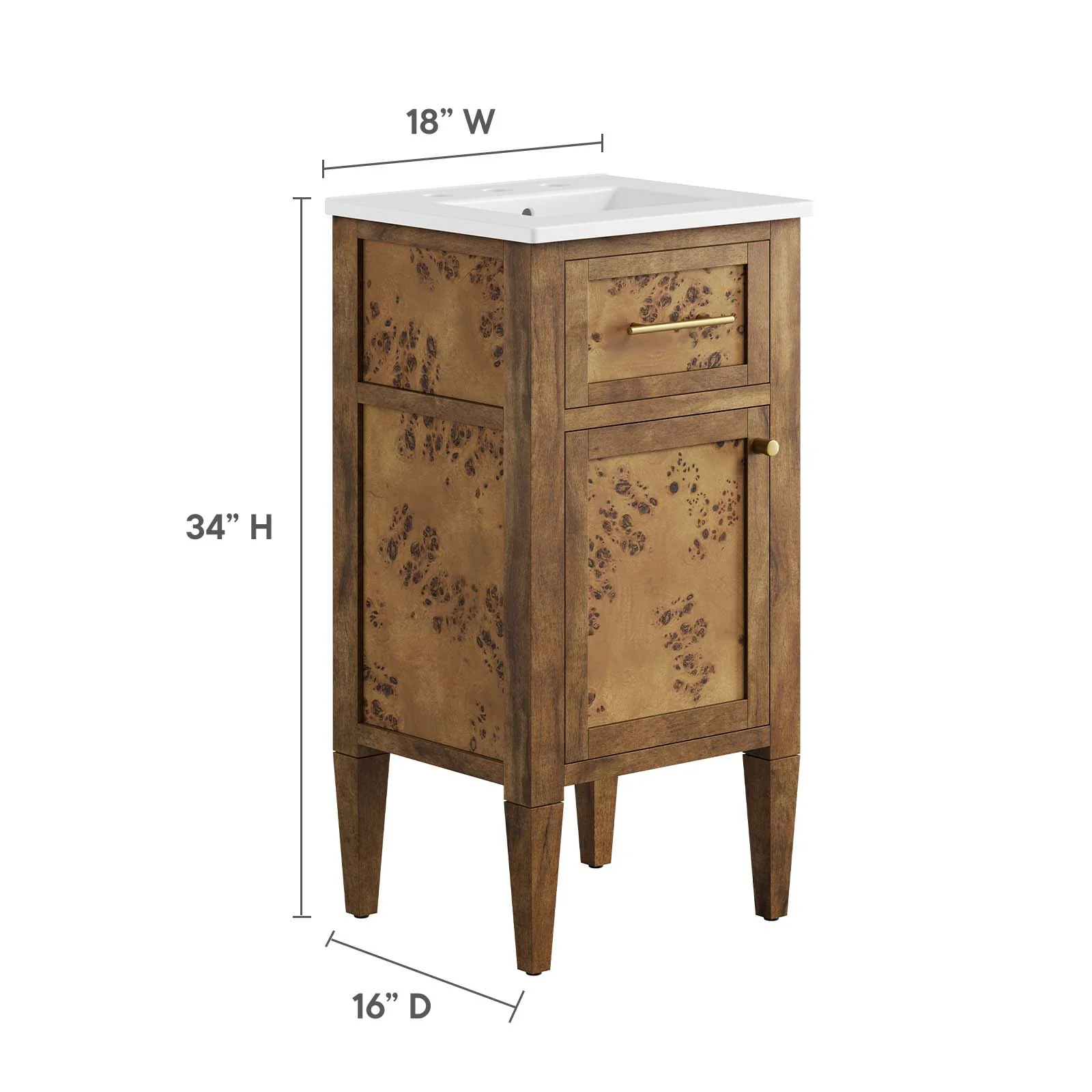 Elysian 18" Wood Bathroom Vanity By Modway - EEI-6436 - Image 6