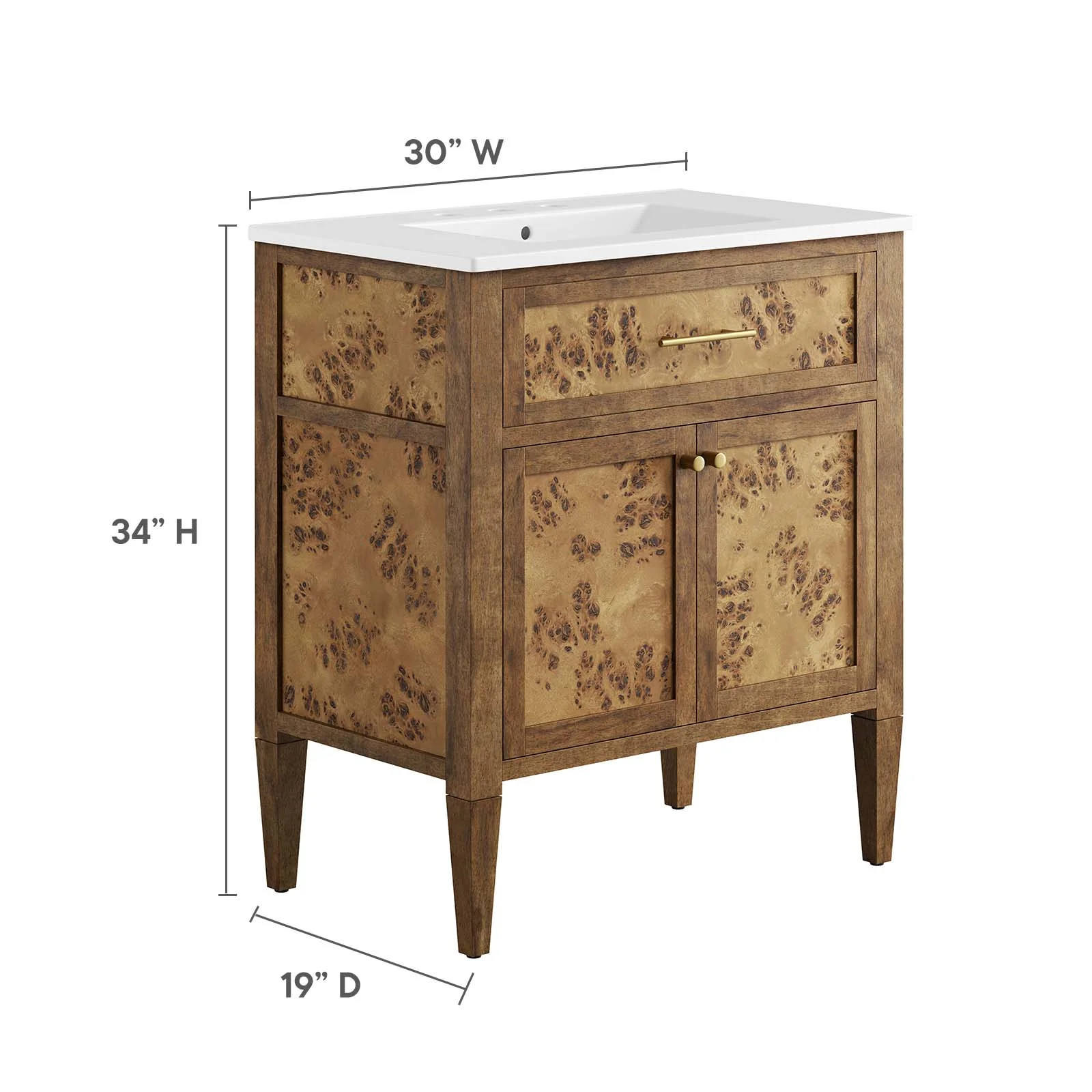 Elysian 30" Wood Bathroom Vanity By Modway - EEI-6444 - Image 6