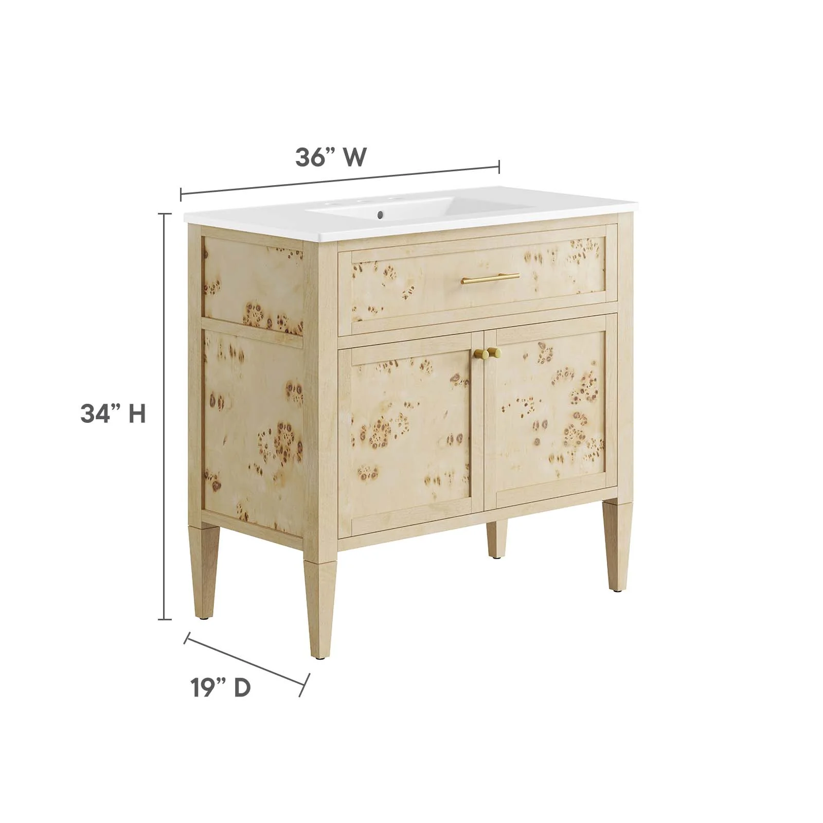 Elysian 36" Wood Bathroom Vanity By Modway - EEI-6447 - Image 6
