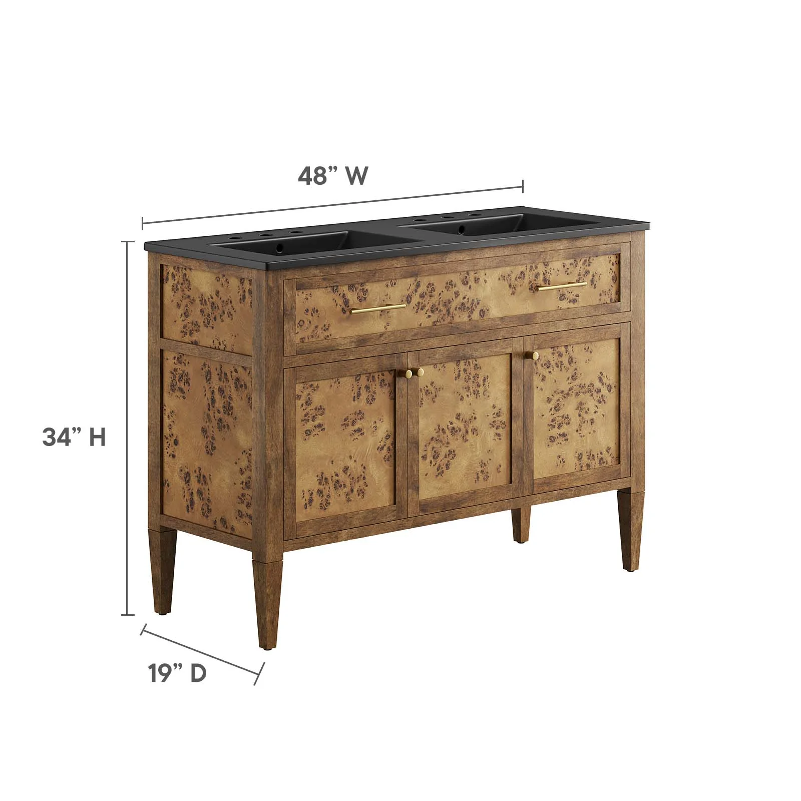 Elysian 48" Wood Double Sink Bathroom Vanity By Modway - EEI-6457 - Image 6