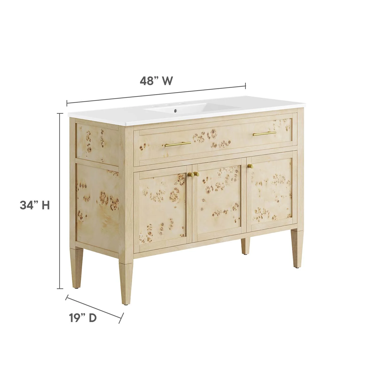 Elysian 48" Wood Single Sink Bathroom Vanity By Modway - EEI-6451 - Image 6