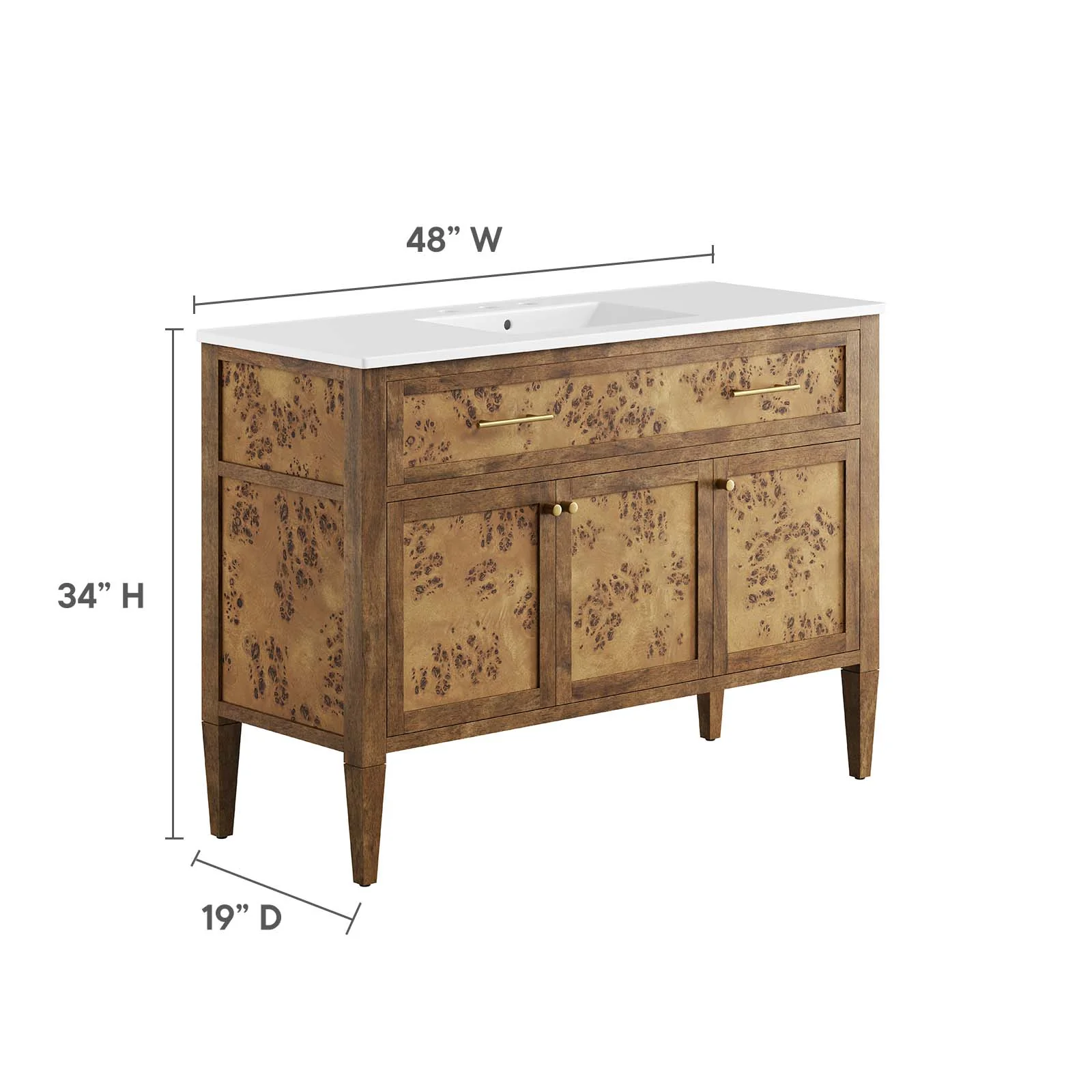 Elysian 48" Wood Single Sink Bathroom Vanity By Modway - EEI-6452 - Image 6