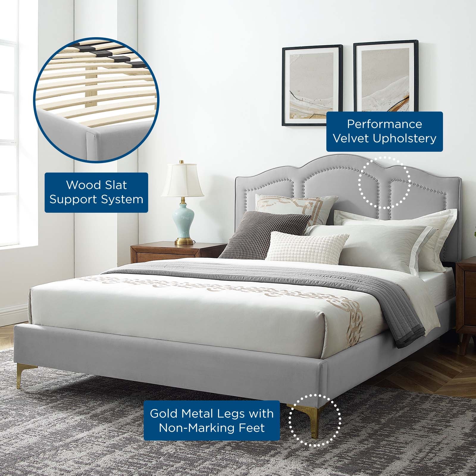Emerson Performance Velvet King Platform Bed By Modway - MOD-6859 - Image 20
