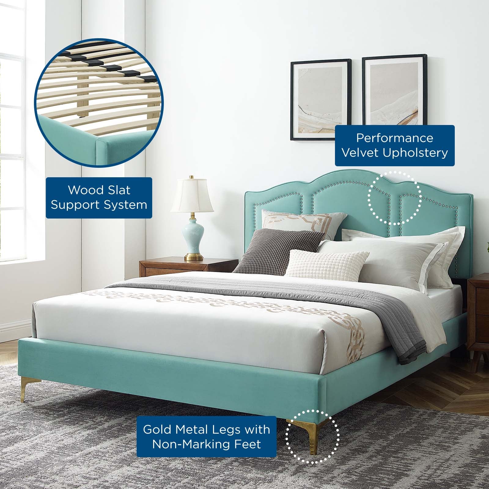 Emerson Performance Velvet King Platform Bed By Modway - MOD-6859 - Image 34