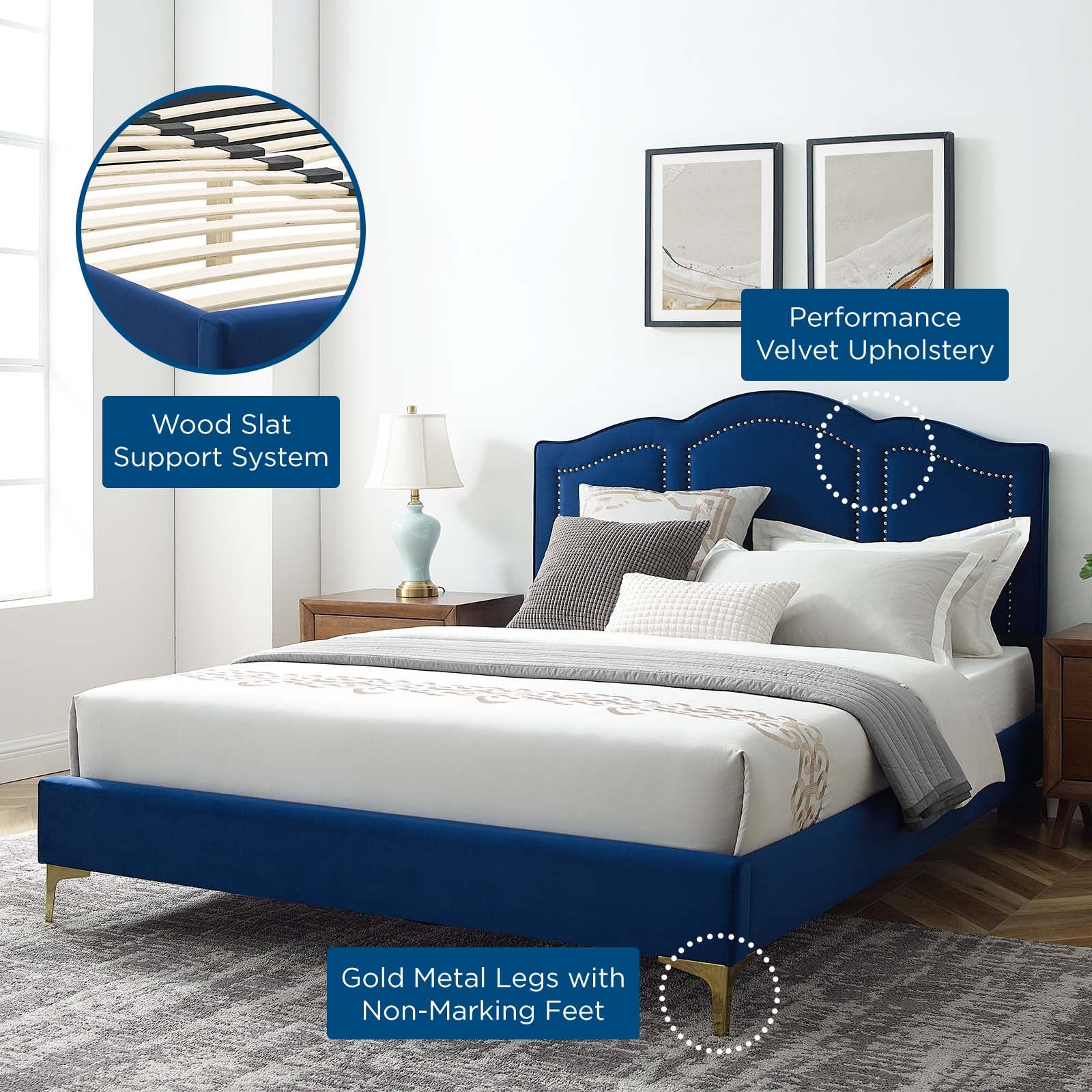 Emerson Performance Velvet King Platform Bed By Modway - MOD-6859 - Image 48
