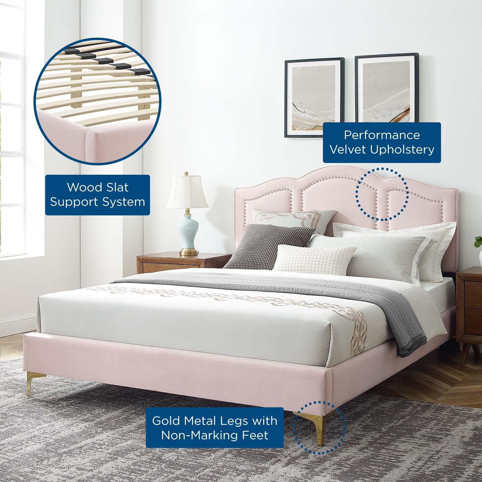 Emerson Performance Velvet King Platform Bed By Modway - MOD-6859 - Image 62