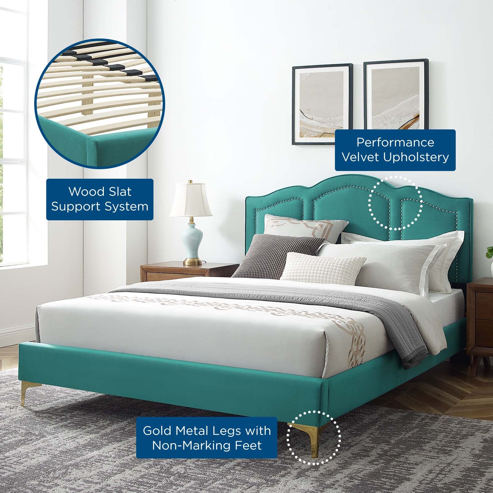 Emerson Performance Velvet King Platform Bed By Modway - MOD-6859 - Image 76