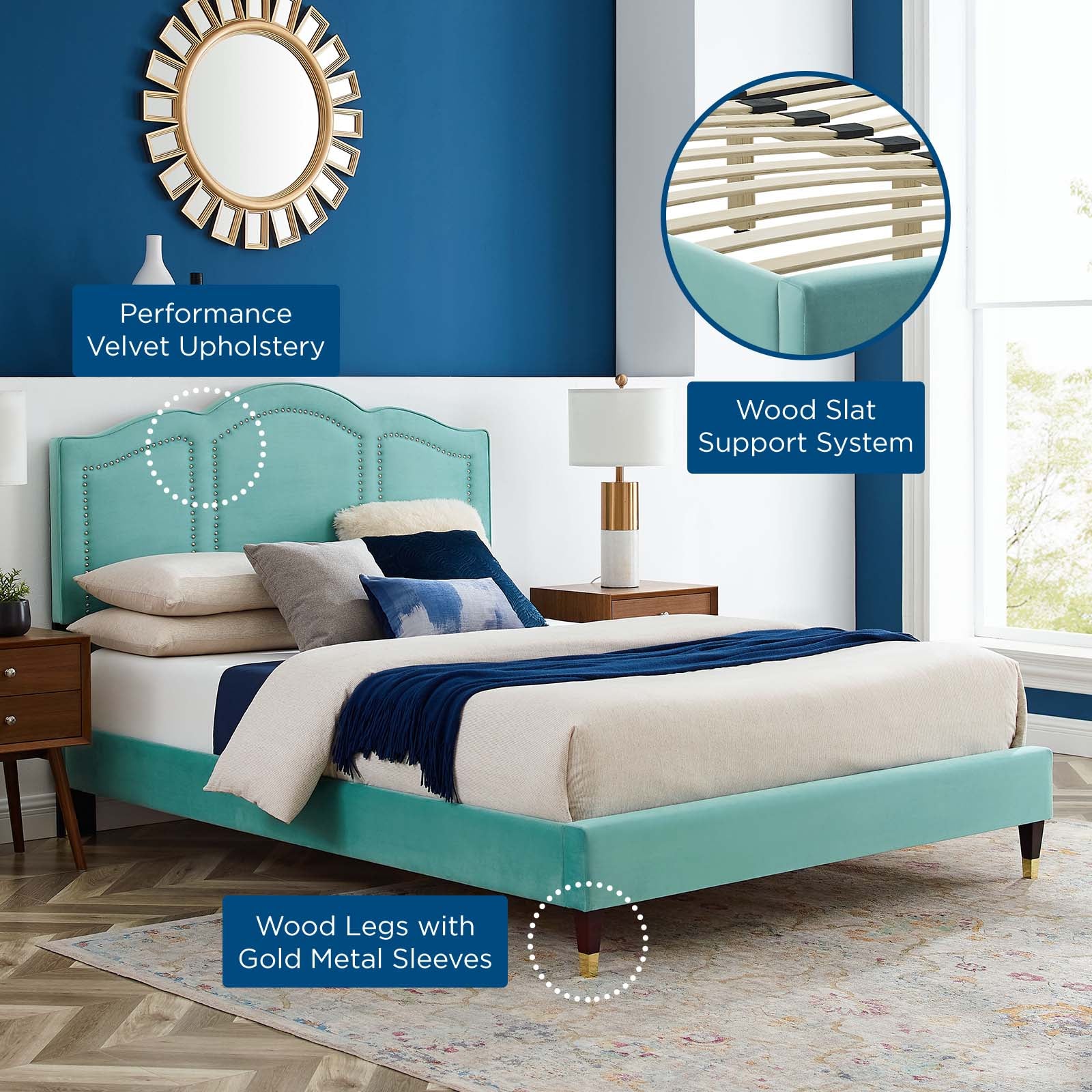 Emerson Performance Velvet King Platform Bed By Modway - MOD-6860 - Image 34