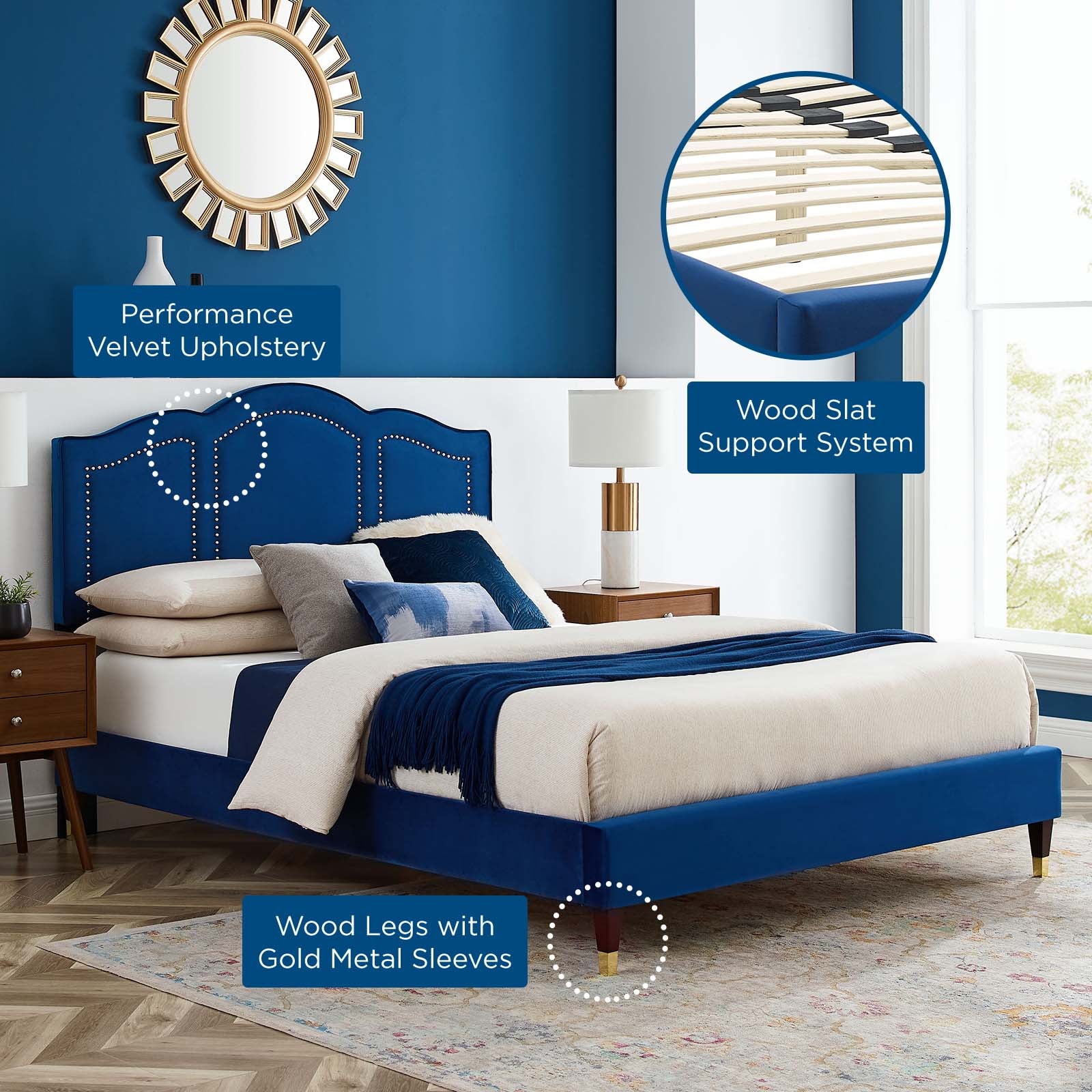Emerson Performance Velvet King Platform Bed By Modway - MOD-6860 - Image 48
