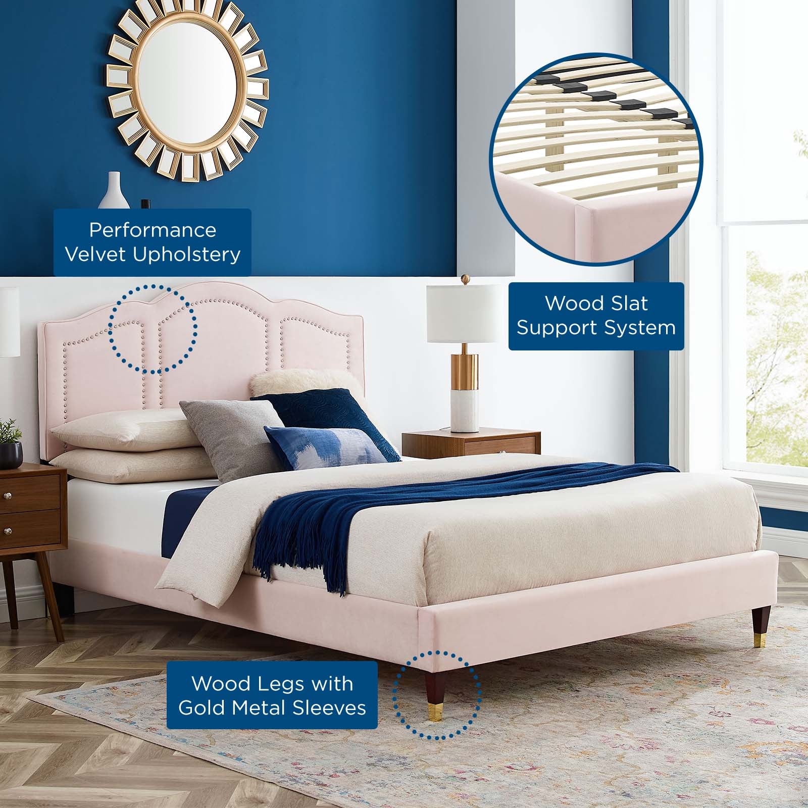 Emerson Performance Velvet King Platform Bed By Modway - MOD-6860 - Image 62