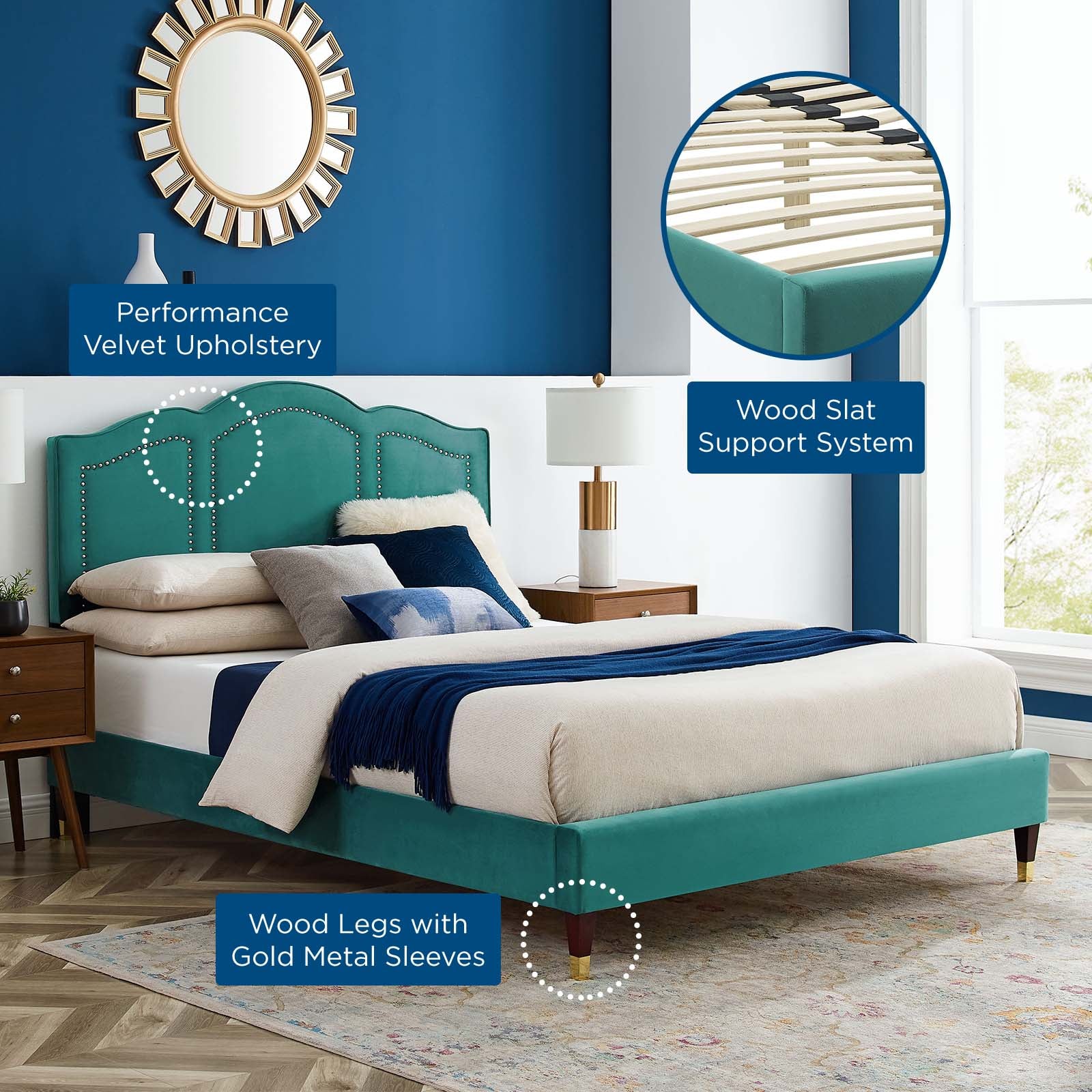 Emerson Performance Velvet King Platform Bed By Modway - MOD-6860 - Image 76
