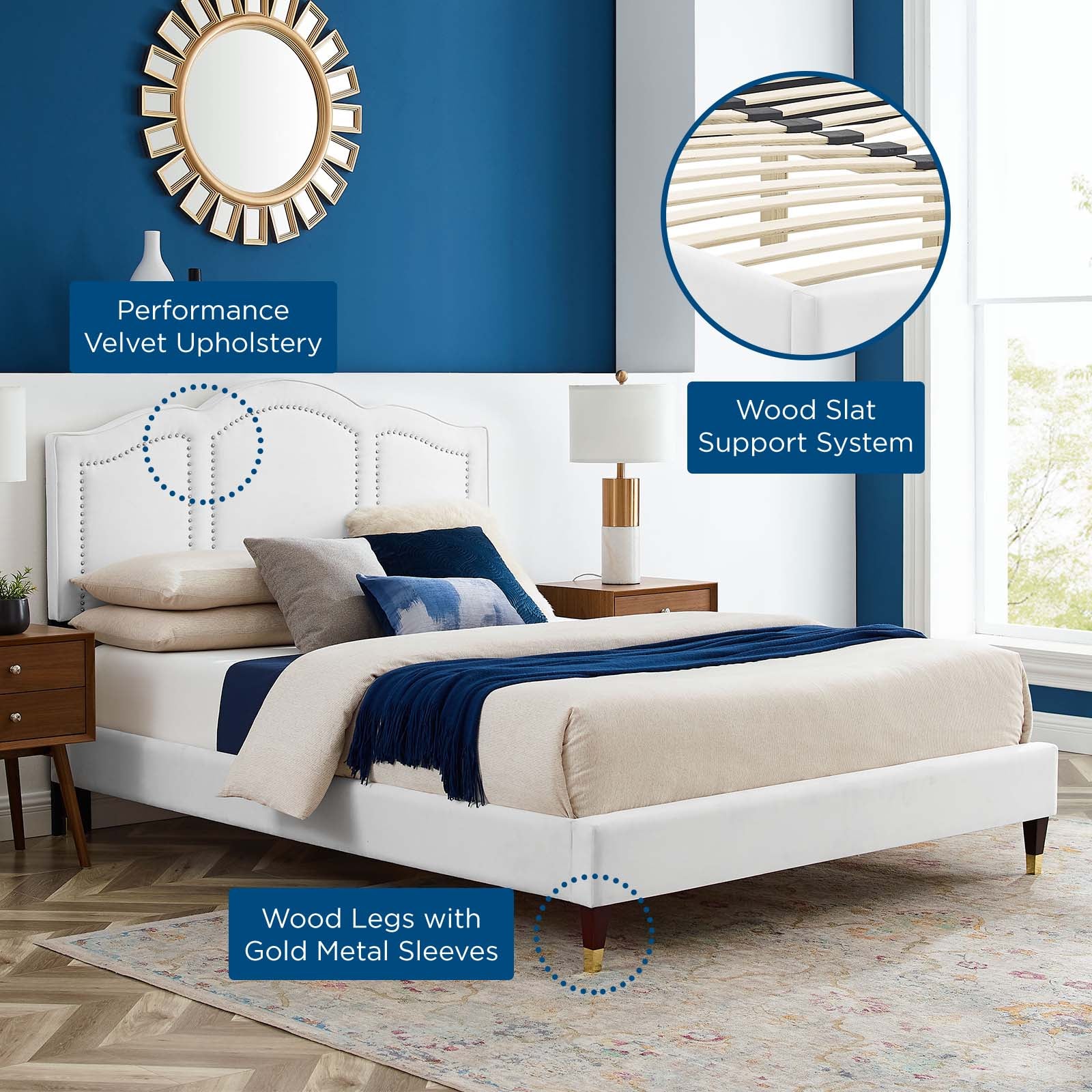 Emerson Performance Velvet King Platform Bed By Modway - MOD-6860 - Image 89
