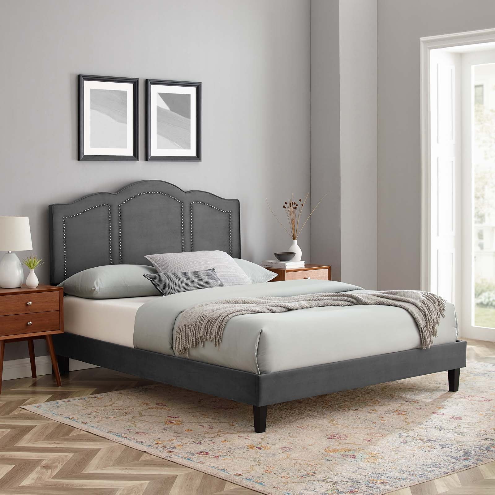 Emerson Performance Velvet Queen Platform Bed By Modway - MOD-6579 - Image 6