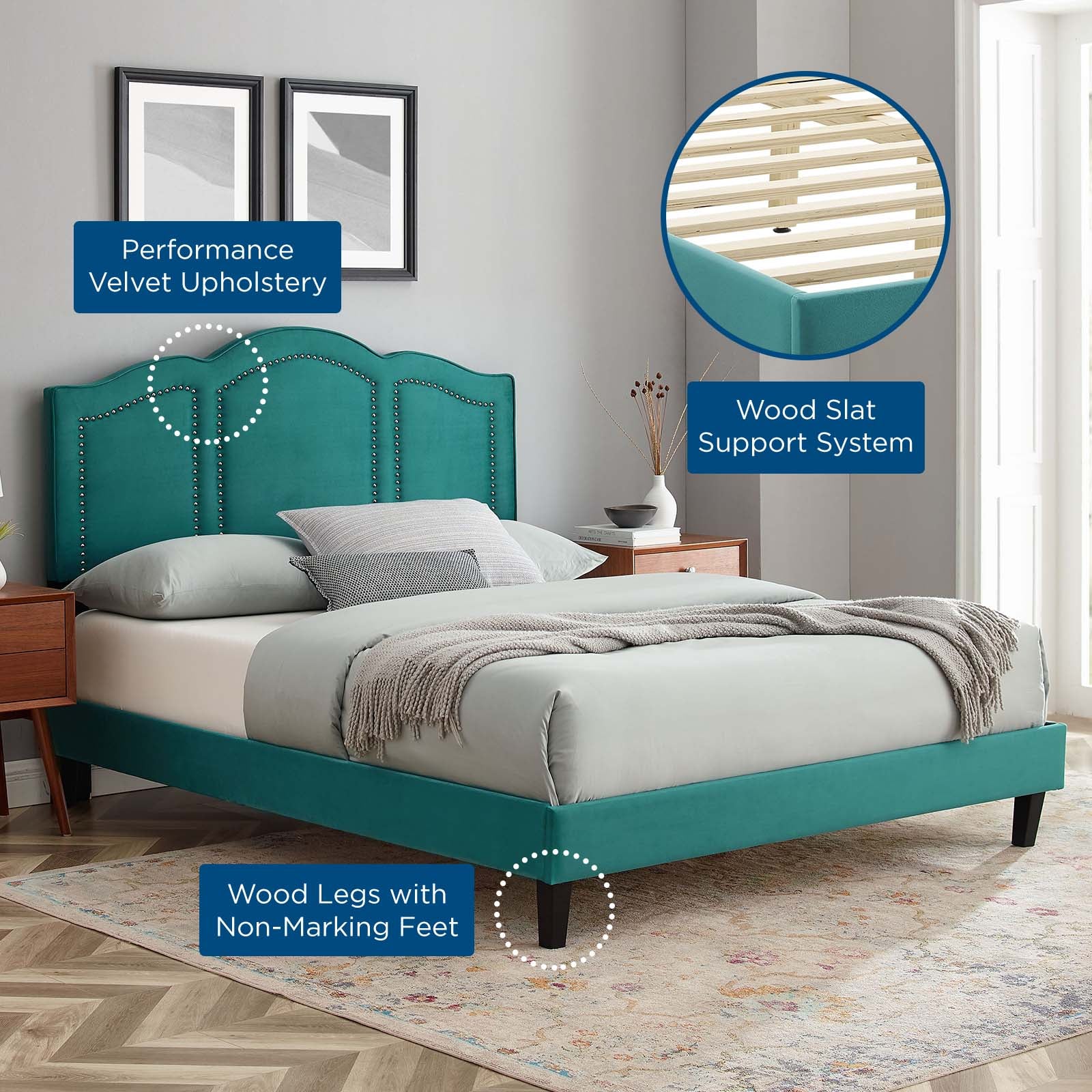Emerson Performance Velvet Queen Platform Bed By Modway - MOD-6579 - Image 82