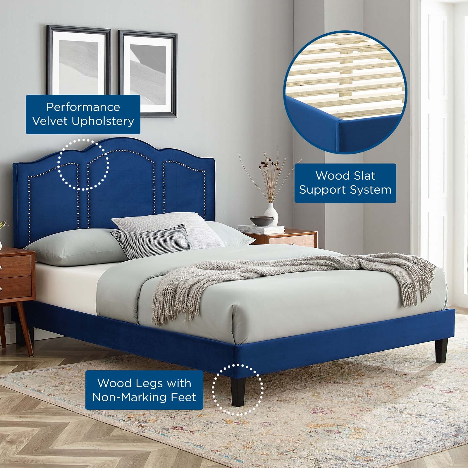 Emerson Performance Velvet Twin Platform Bed By Modway - MOD-6849 - Image 57