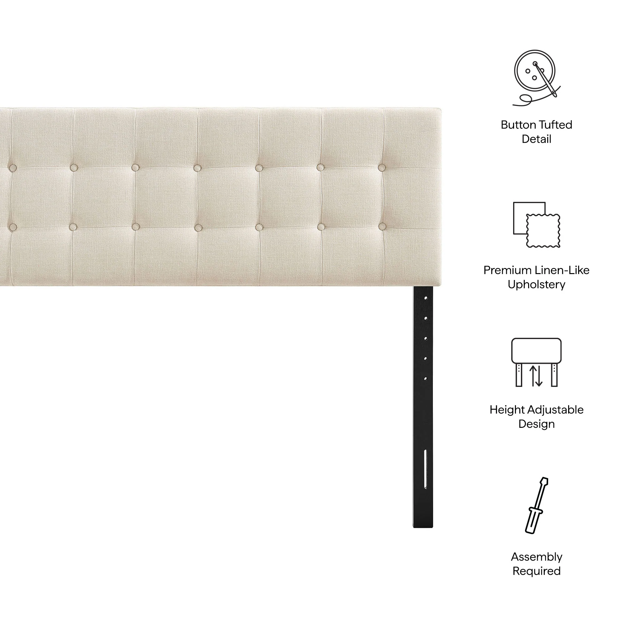 Emily Fabric Upholstered King Size Headboard by Modway - Image 15