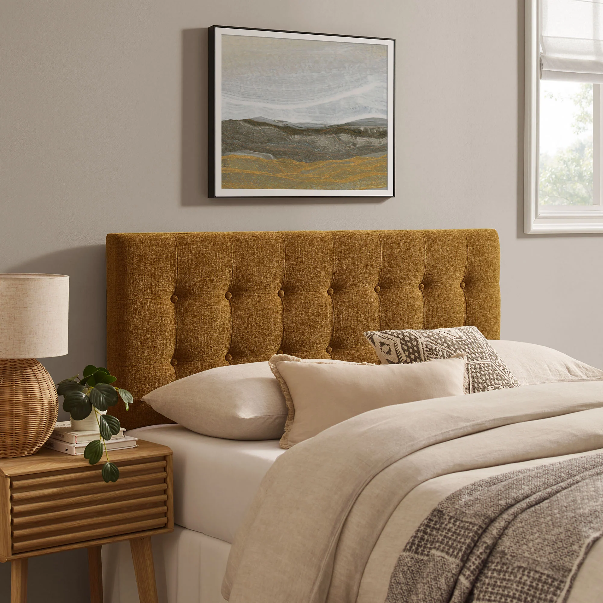Emily Fabric Upholstered King Size Headboard by Modway - Image 6