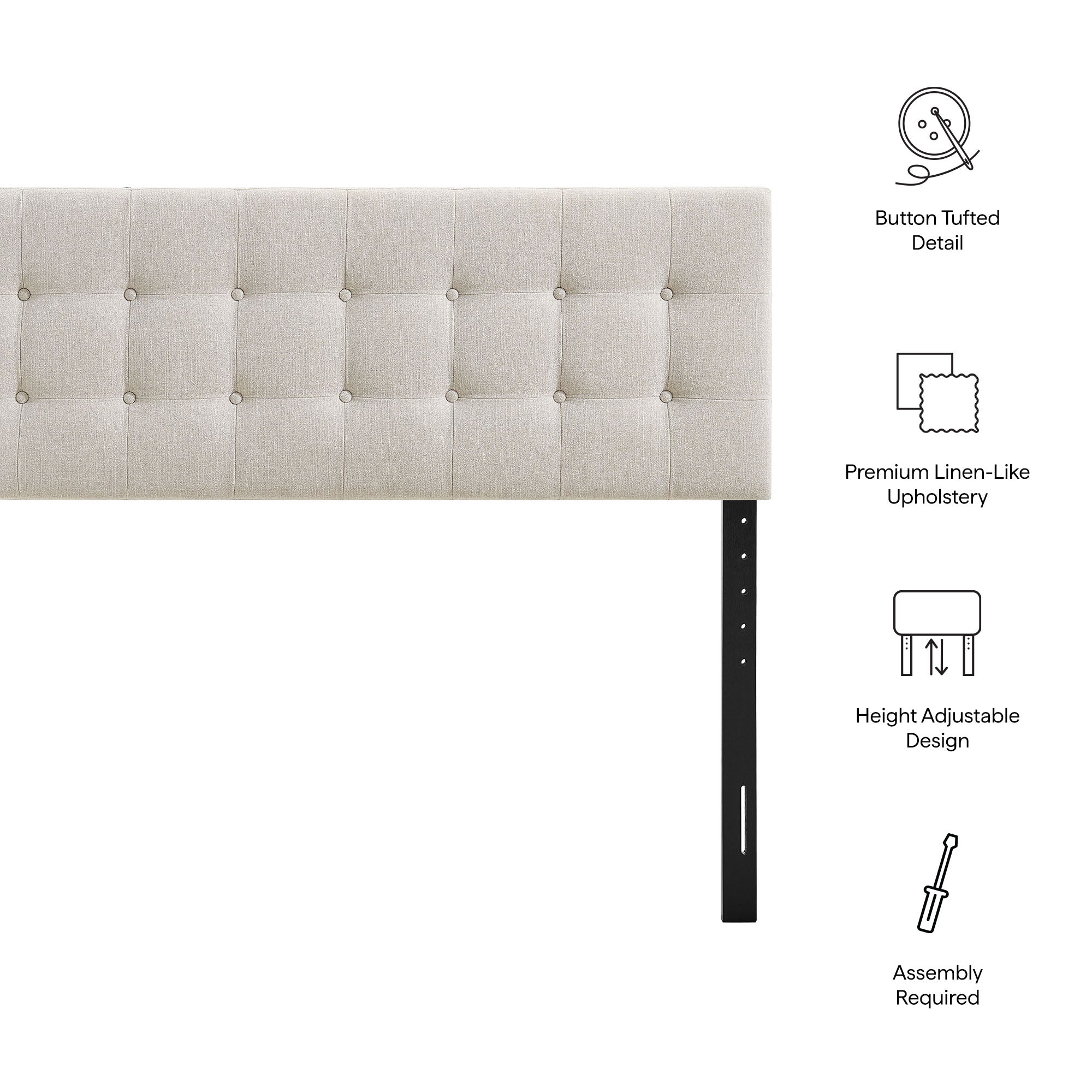 Emily Fabric Upholstered Queen Size Headboard by Modway - Image 31