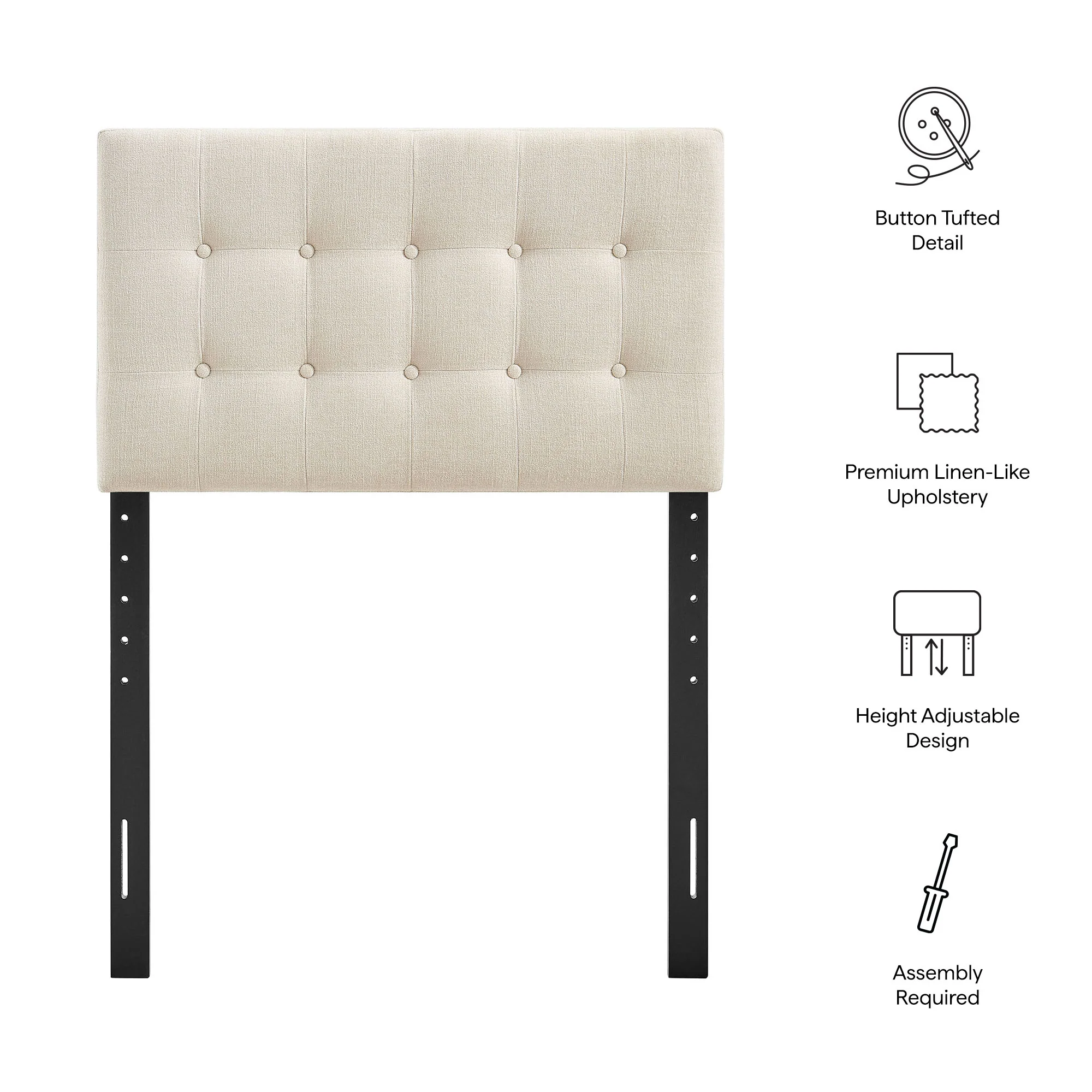Emily Fabric Upholstered Twin Size Headboard by Modway - Image 15